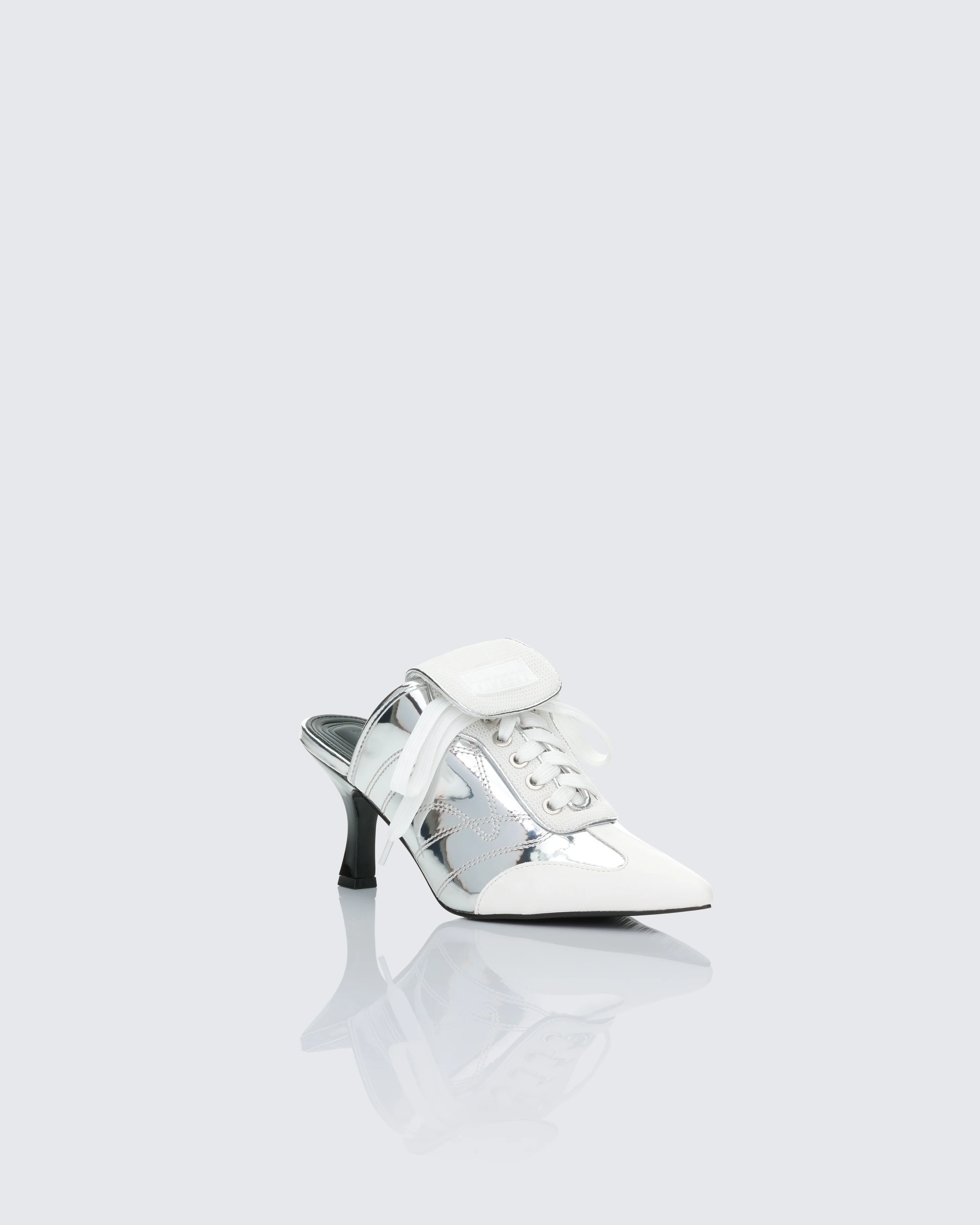 Madisyn Silver Heeled Sneaker Mule - Image 2