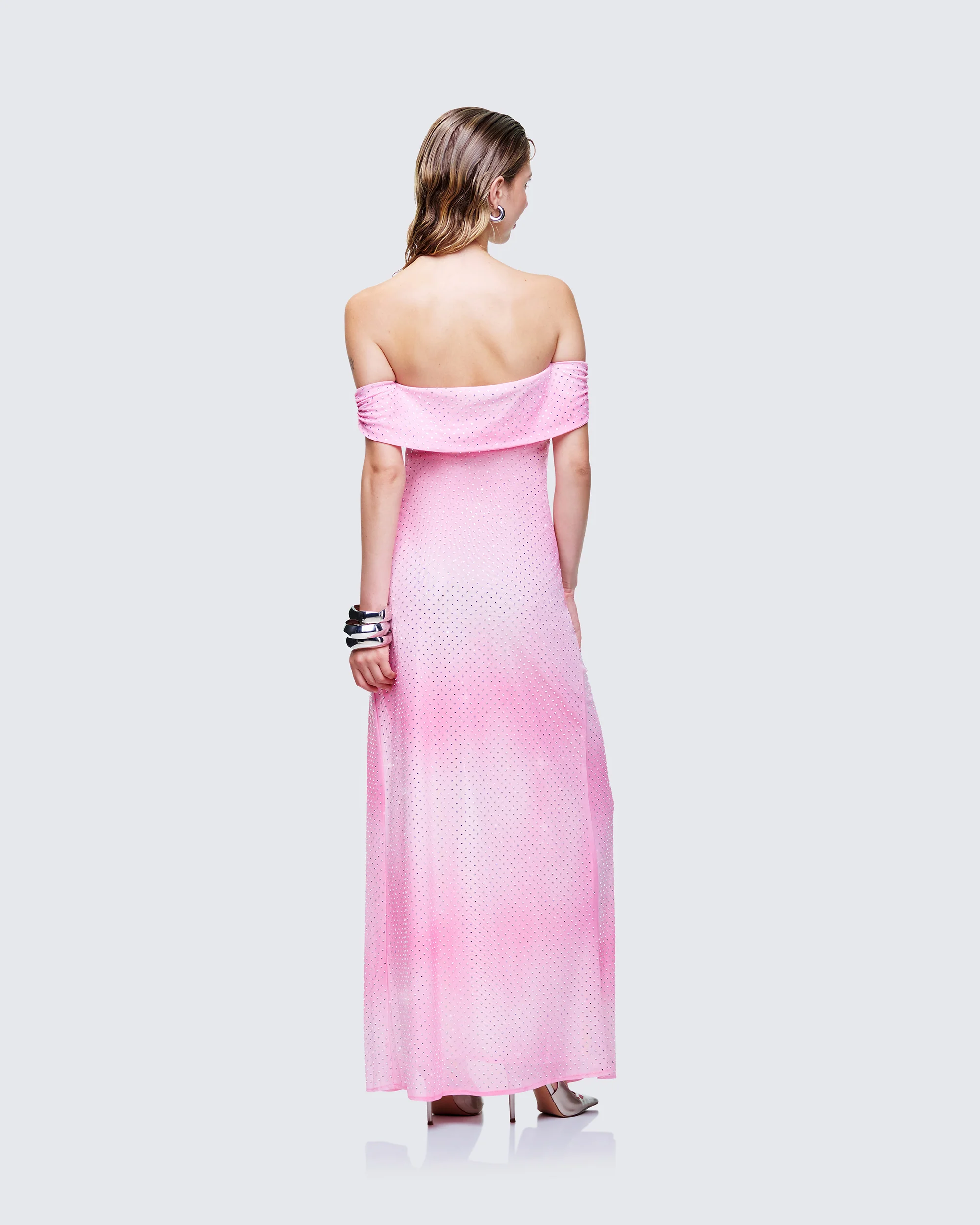 Maela Pink Diamanté Maxi Dress - Image 5