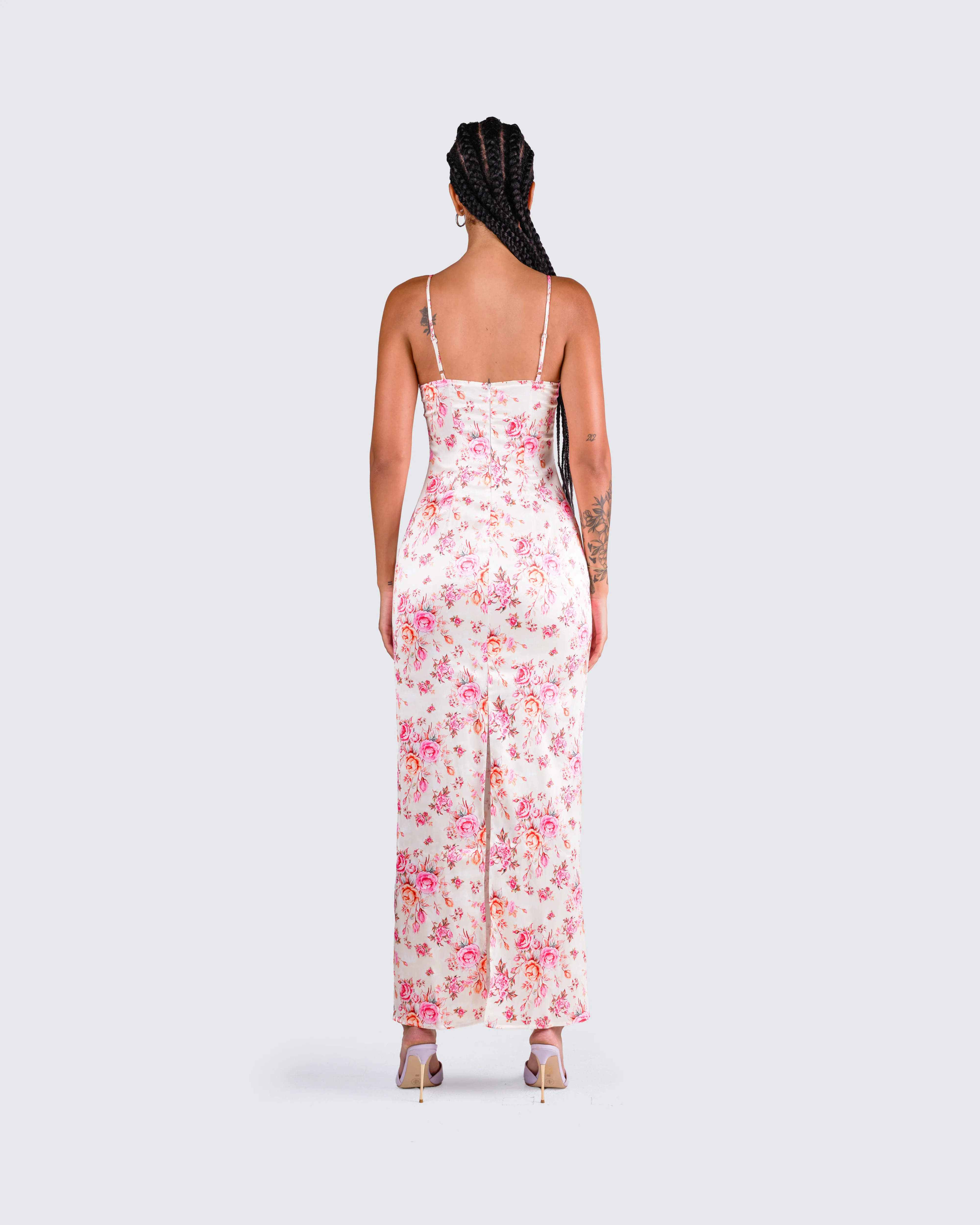 Maelle Ivory Flower Print Dress - Image 7