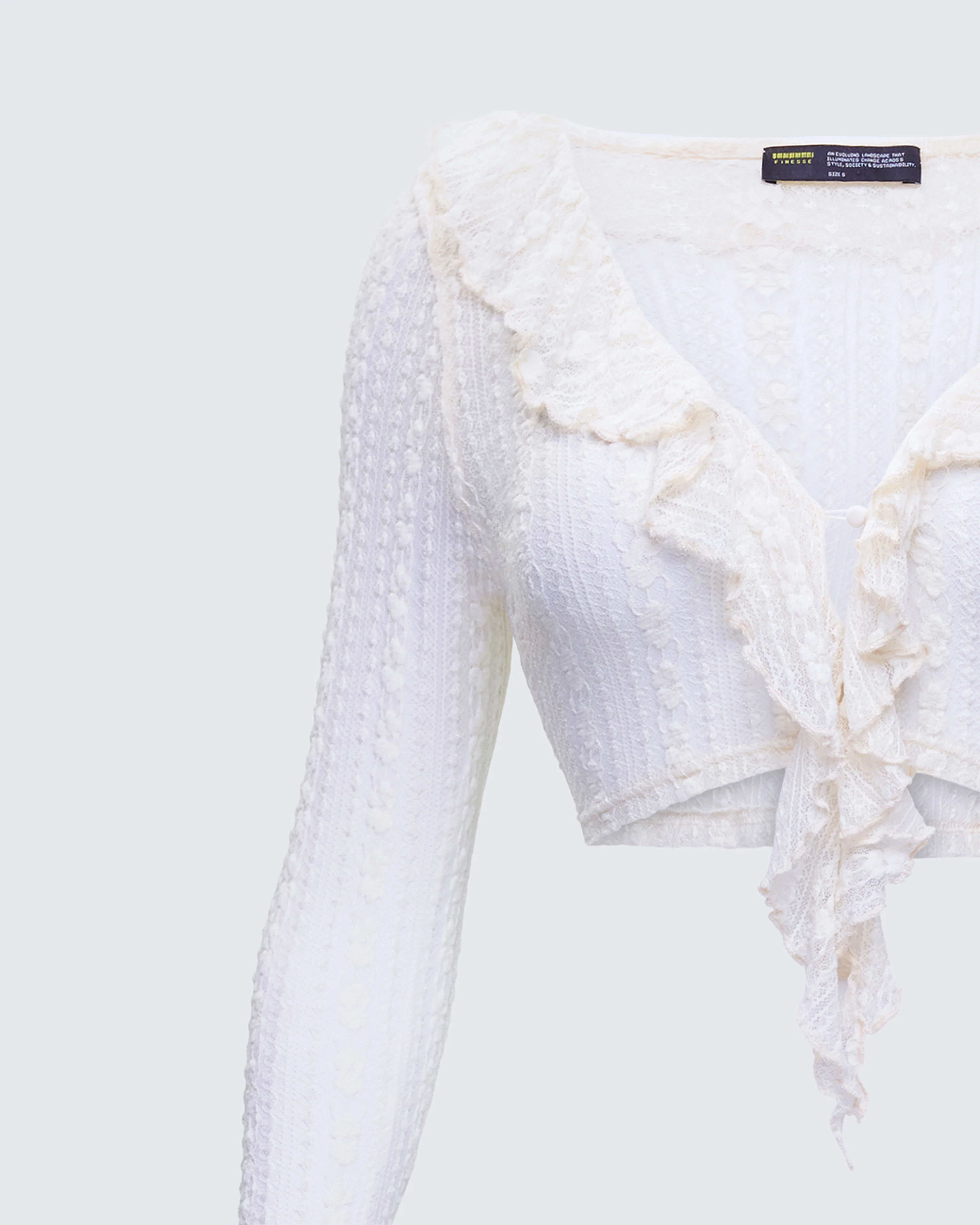 Maeve Ivory Lace Ruffle Top - Image 6