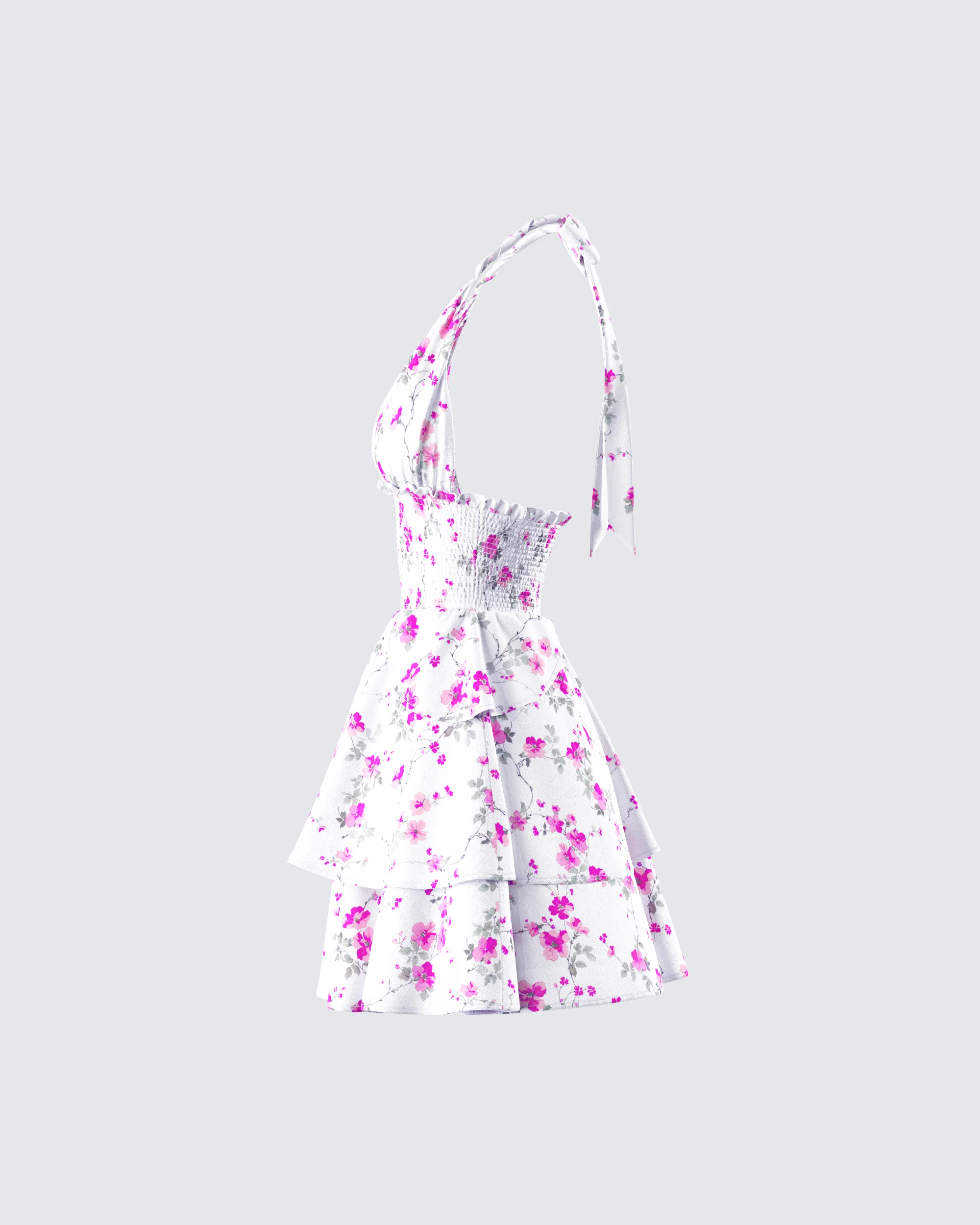 Mahin Floral Print Mini Dress - Image 2