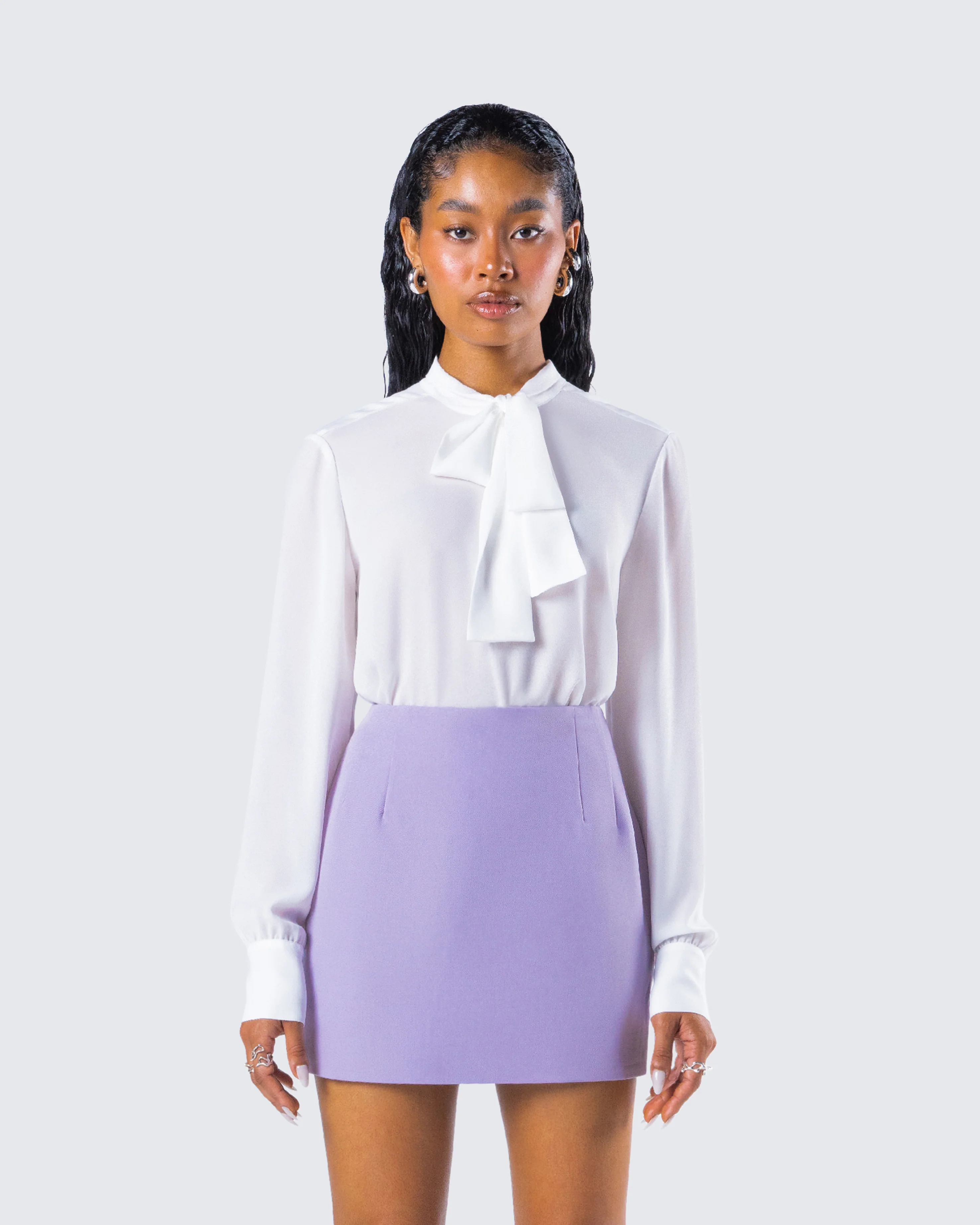 Maia White Pussy Bow Blouse - Image 4