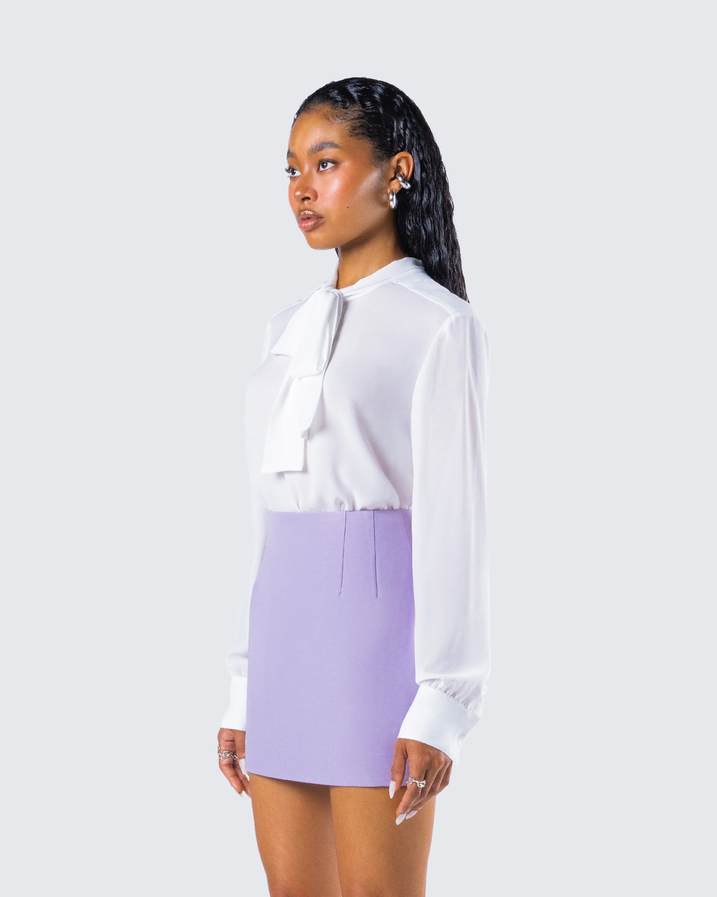Maia White Pussy Bow Blouse - Image 5