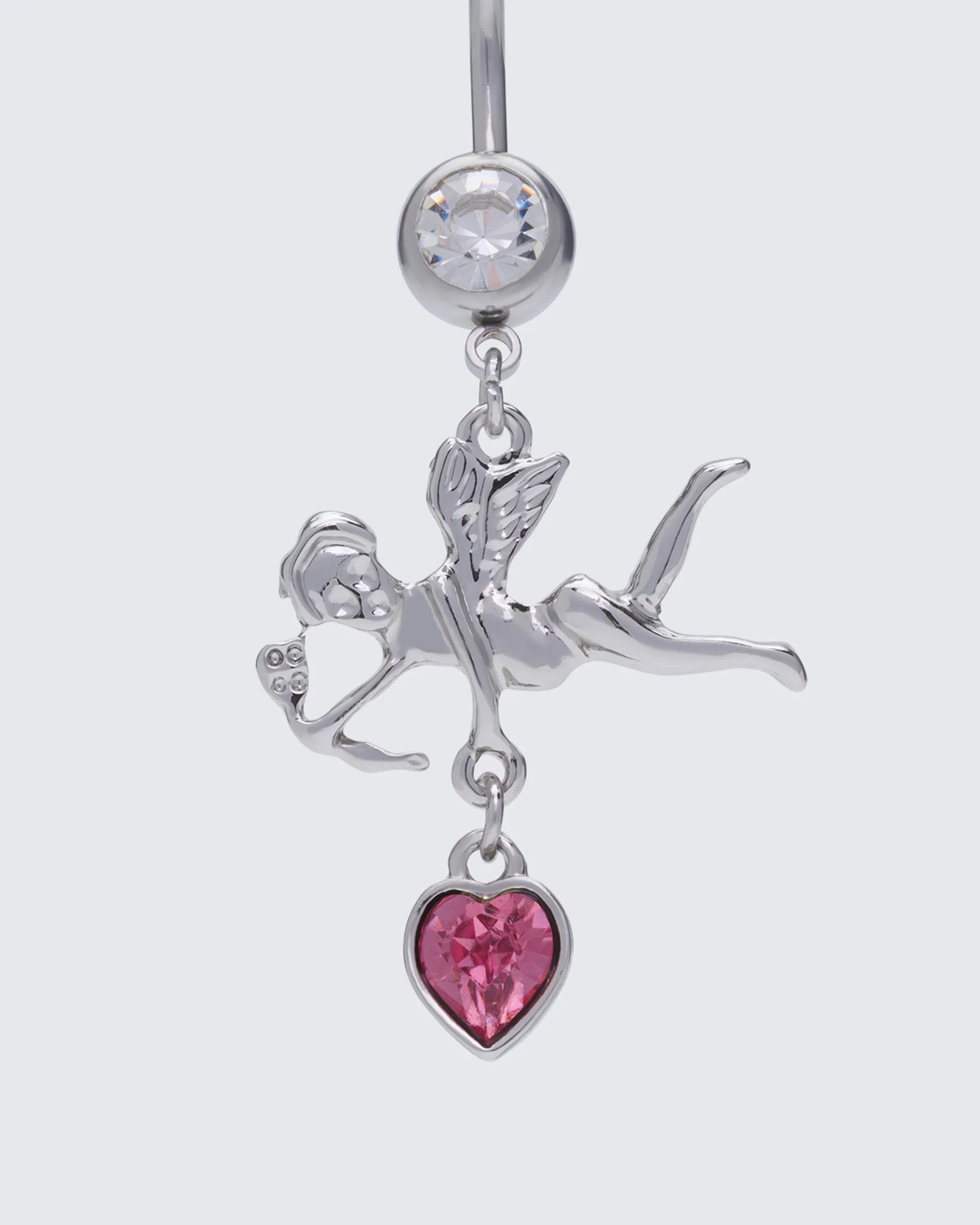 Malbine Silver Cherub Belly Bar - Image 3