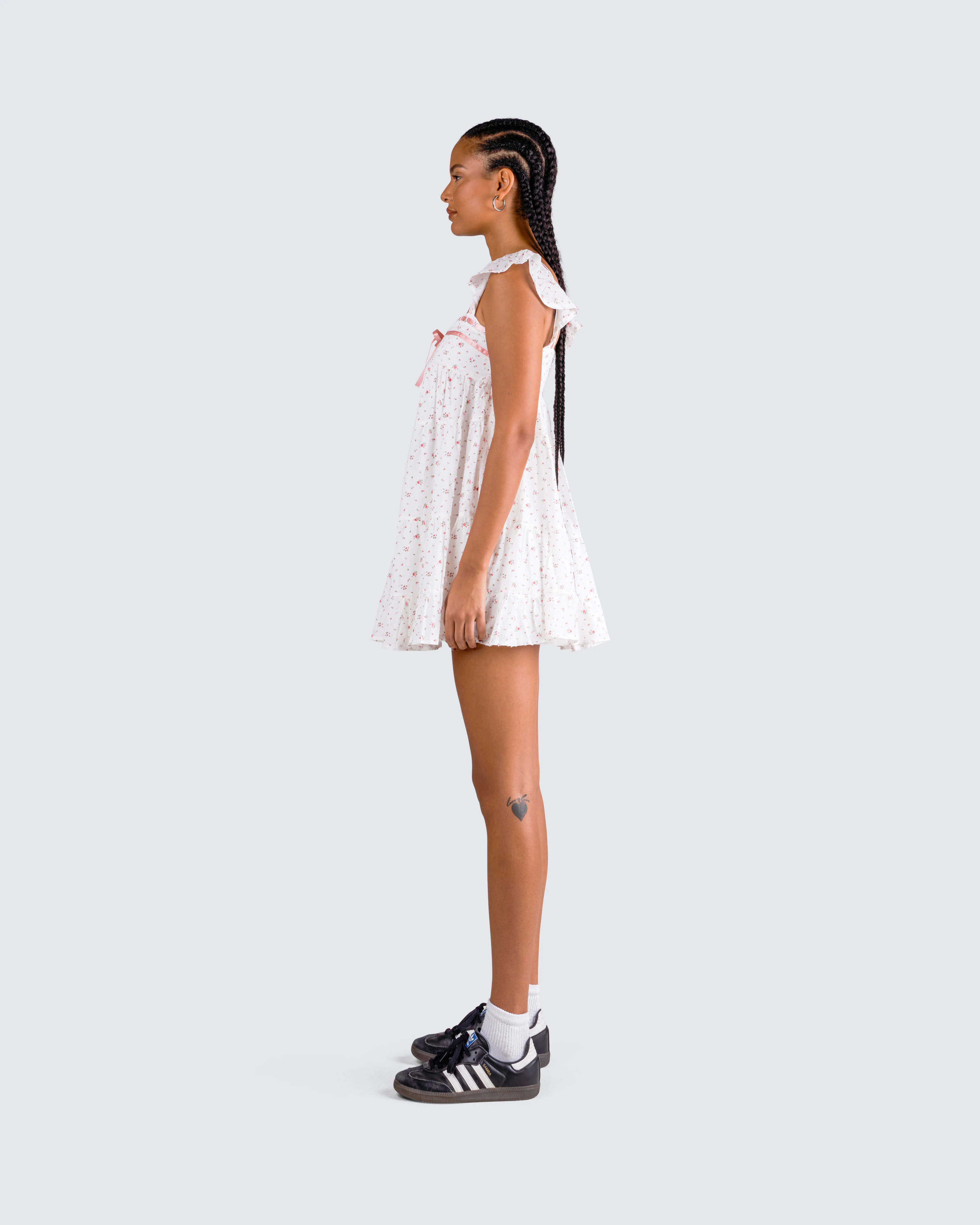 Mallory White Floral Mini Dress - Image 5
