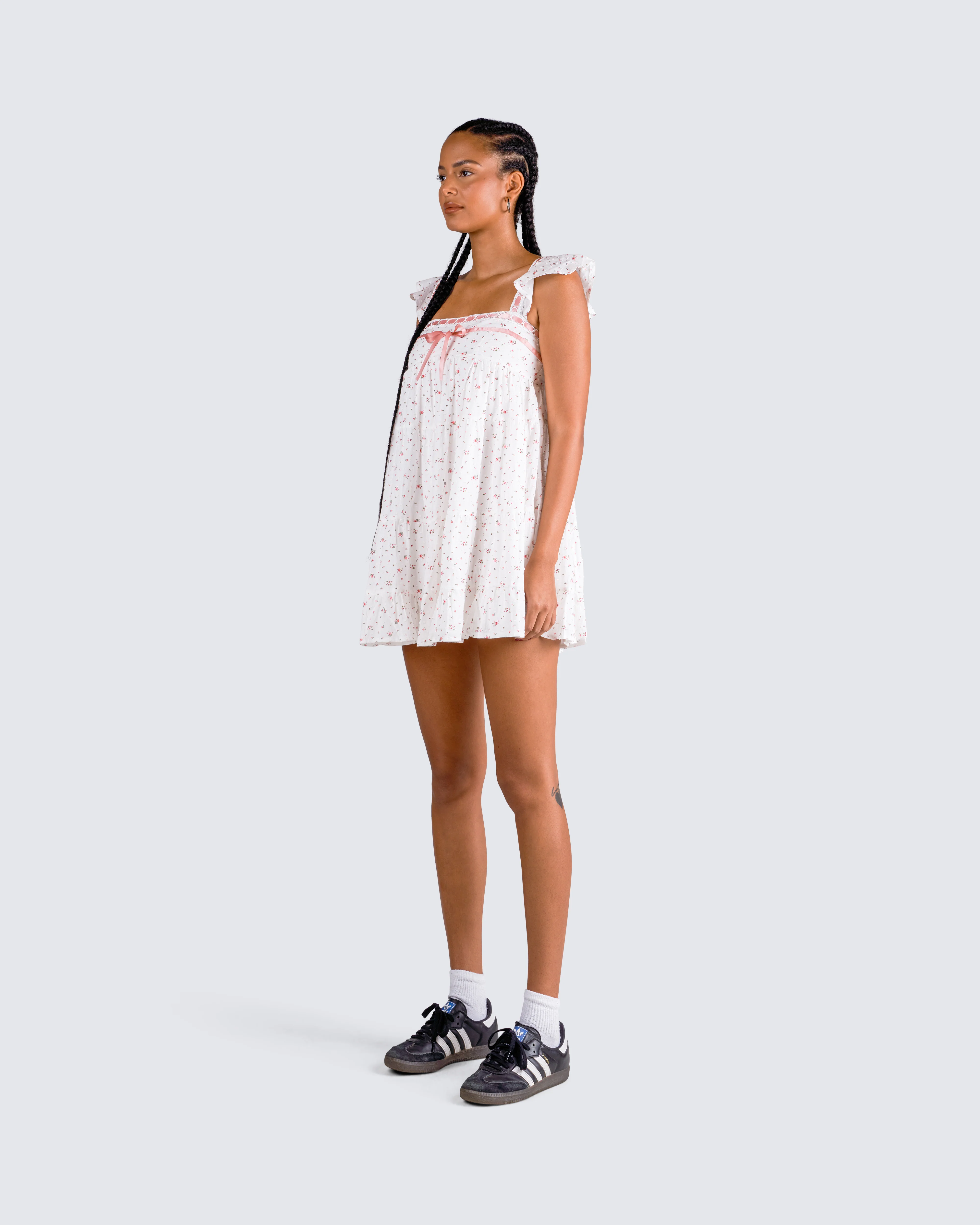 Mallory White Floral Mini Dress - Image 7