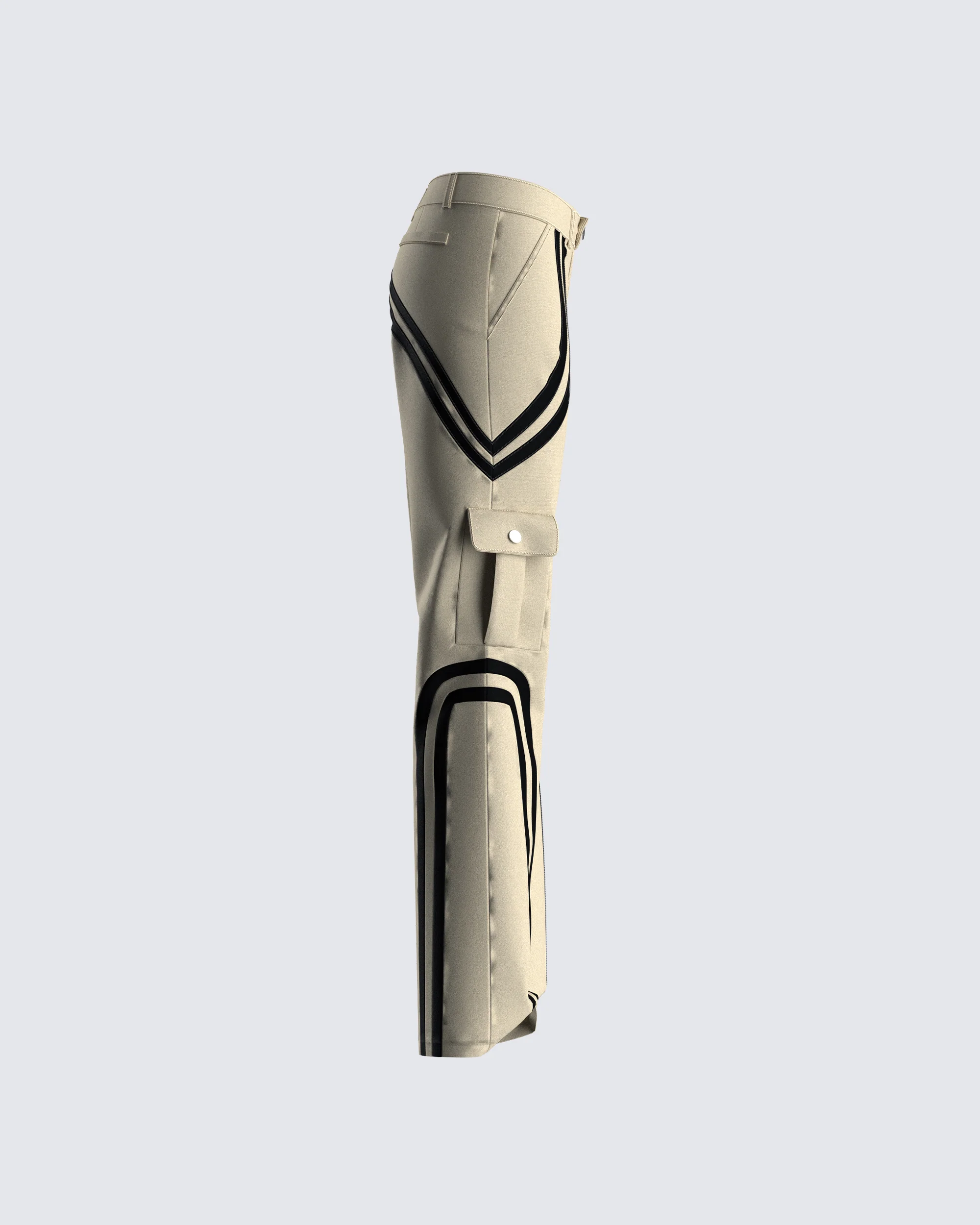 Marcia Taupe Twill Cargo Pant - Image 2