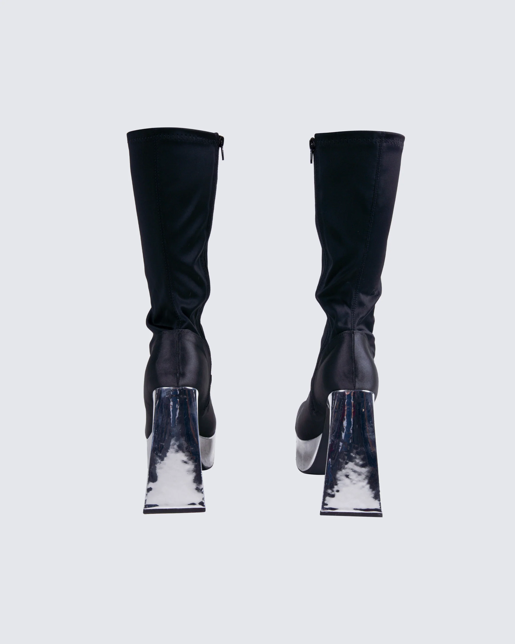 Marcil Black Heeled Platform Boot - Image 3
