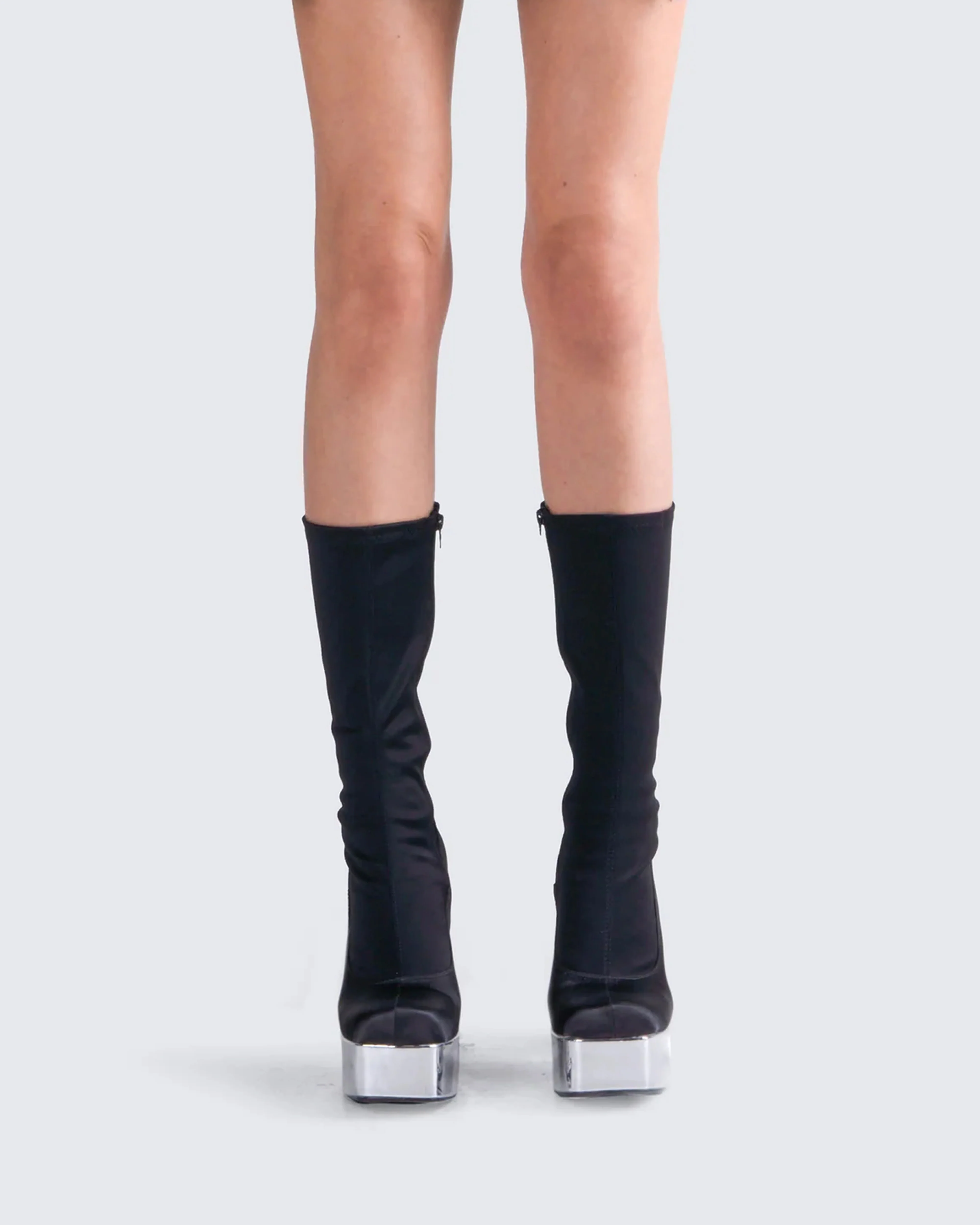 Marcil Black Heeled Platform Boot - Image 4