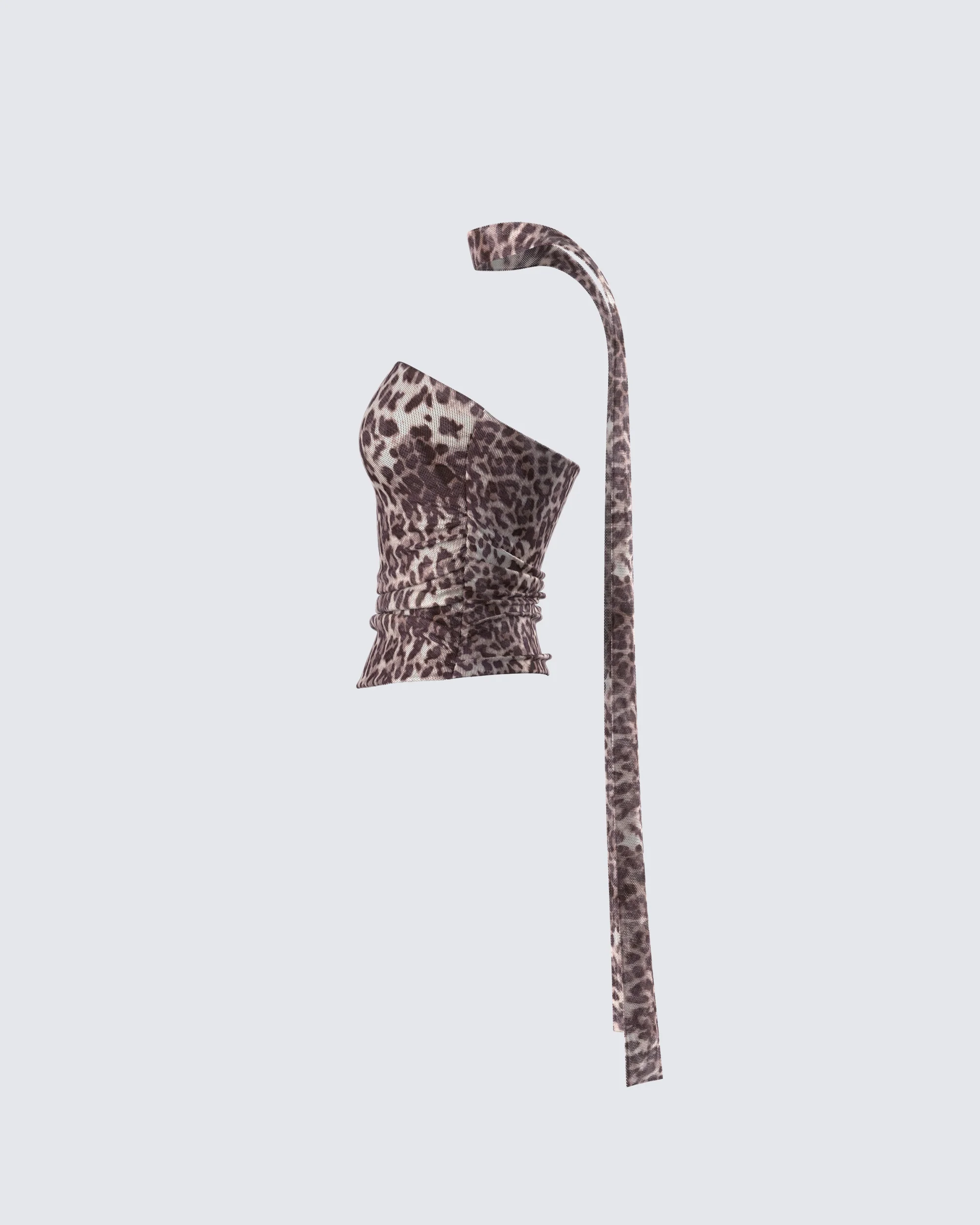Maree Leopard Mesh Tube Top and Scarf - Image 2