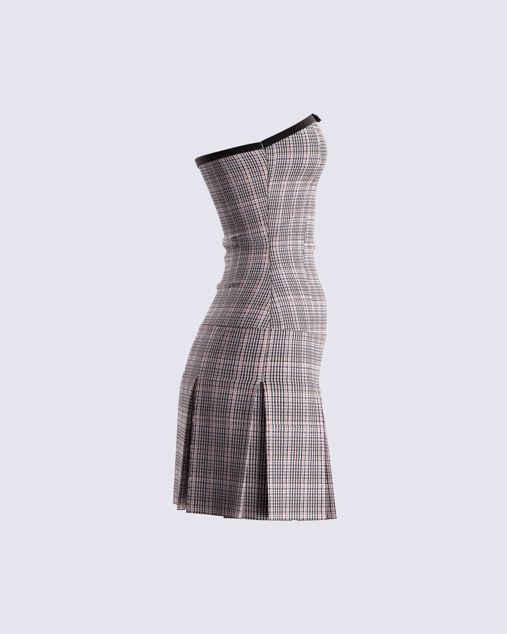 Marge Houndstooth Pleat Mini Dress - Image 2