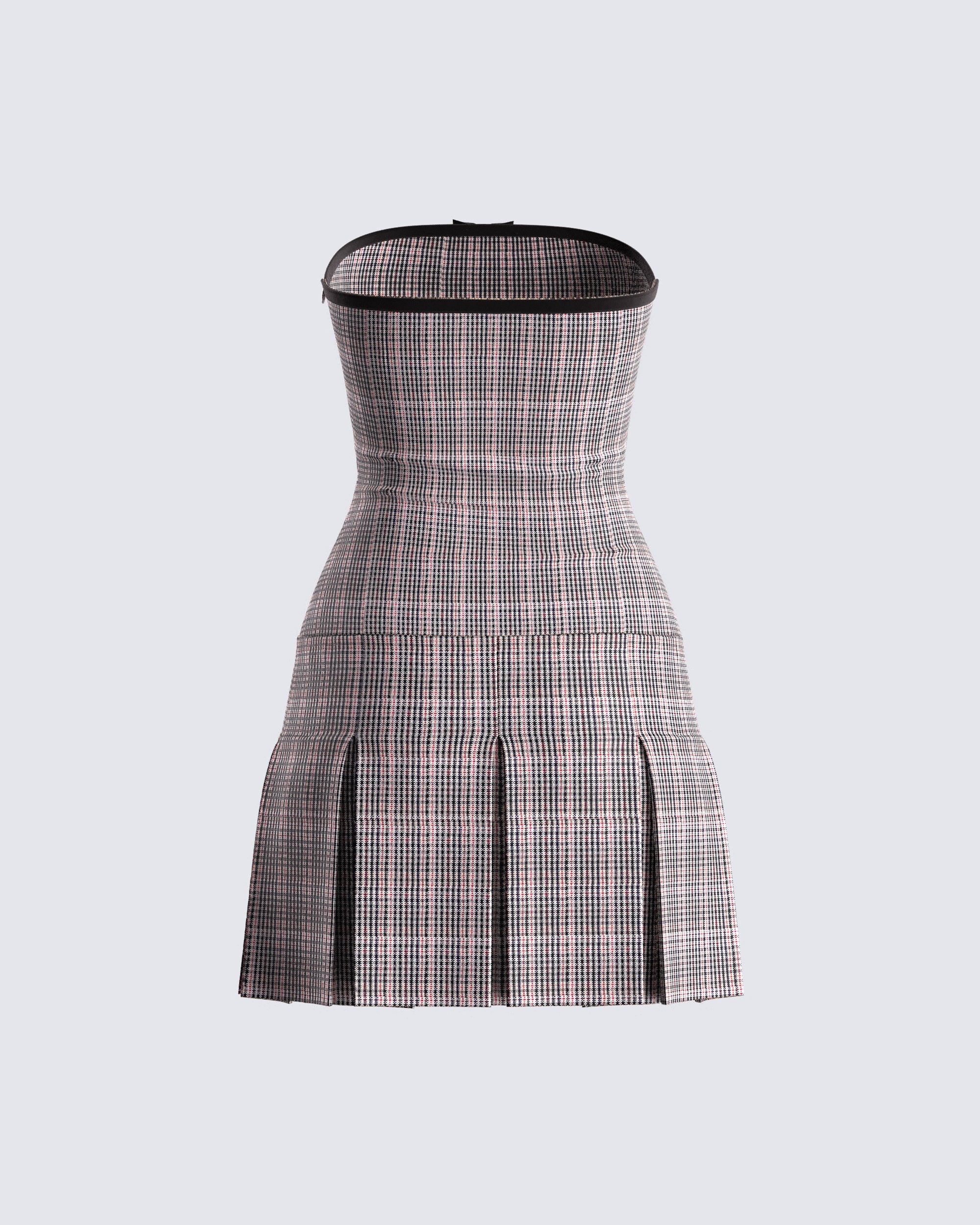 Marge Houndstooth Pleat Mini Dress - Image 3