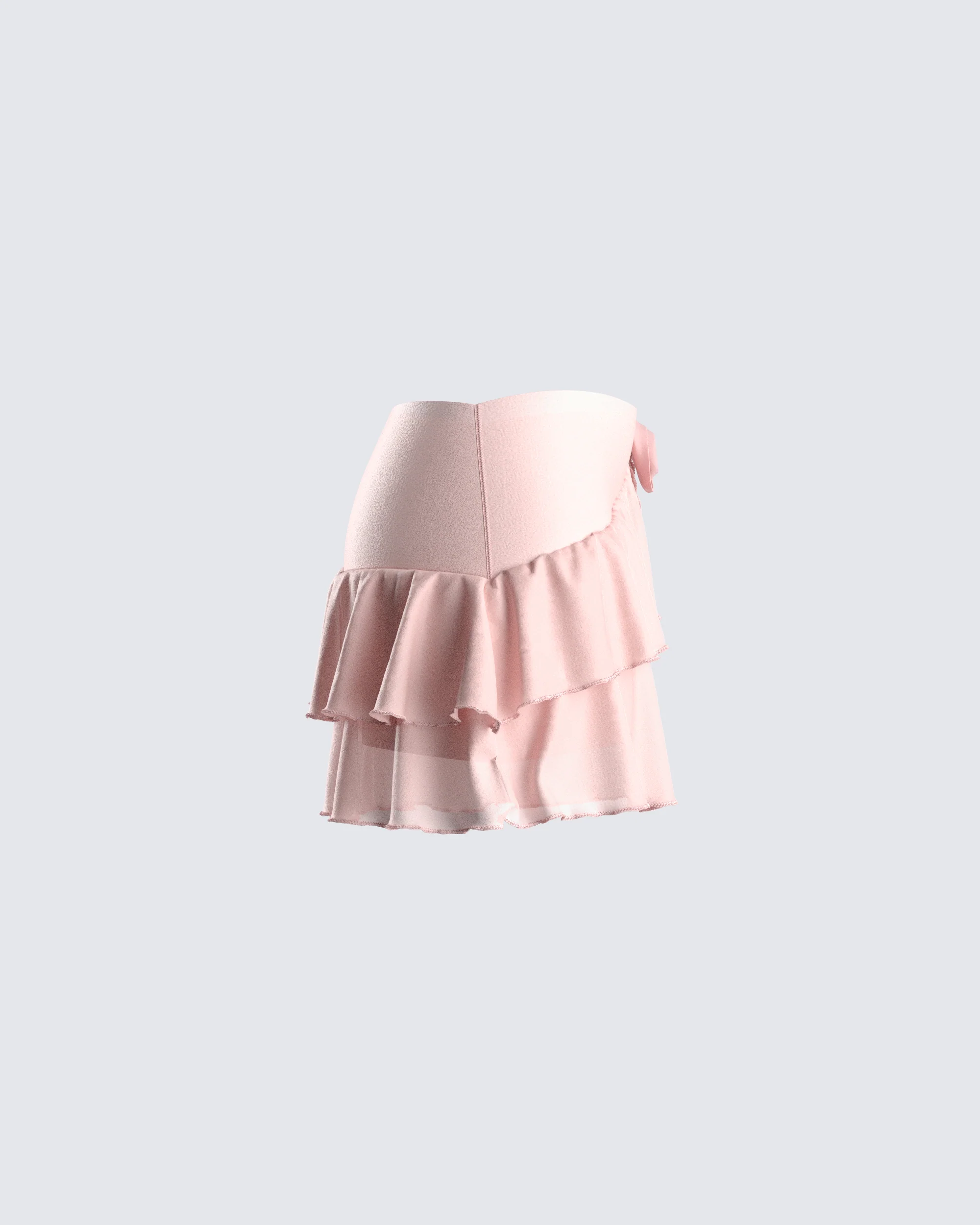 Marie Pink Mesh Ruffle Mini Skirt - Image 2