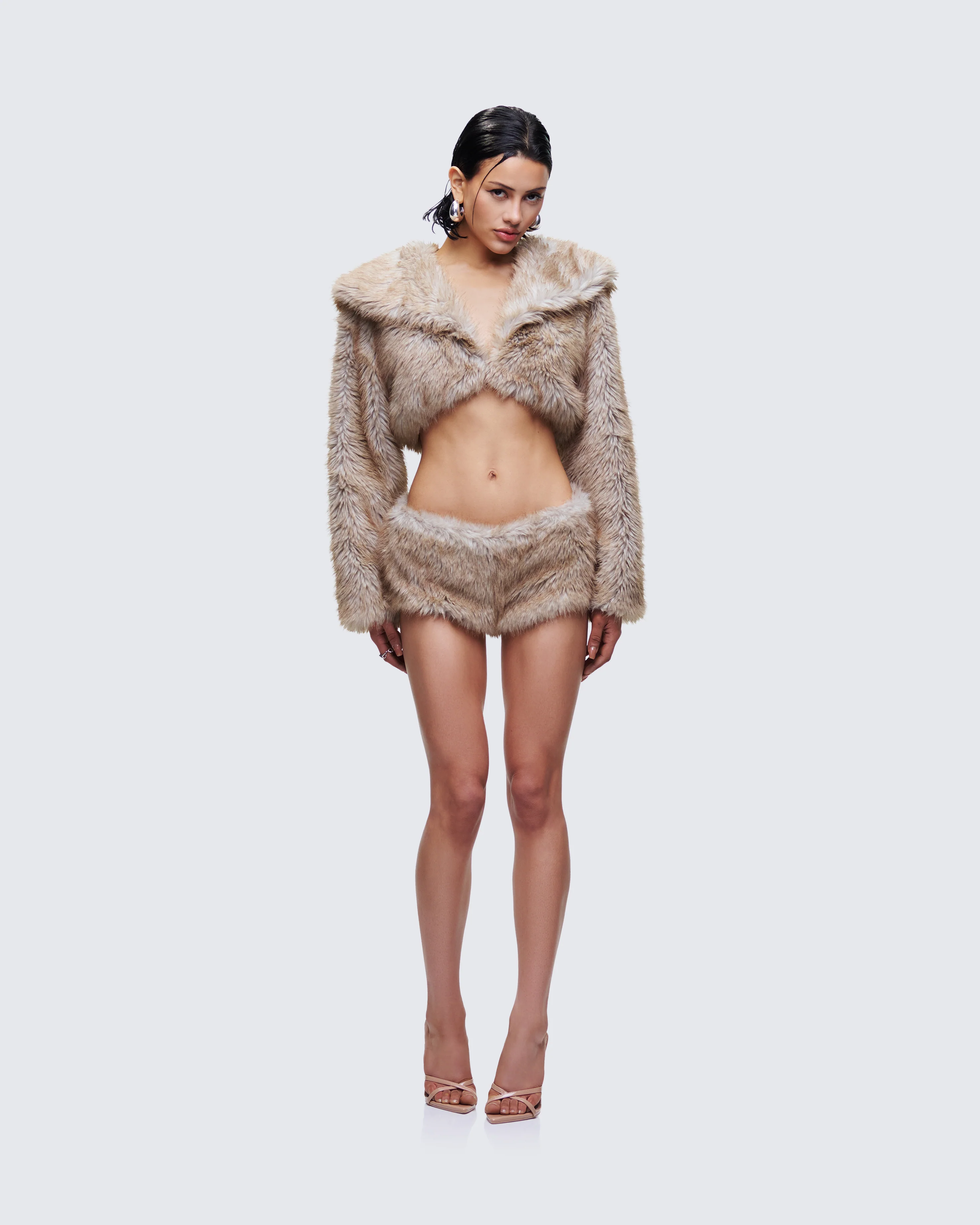 Marilyn Brown Faux Fur Hot Pant - Image 5