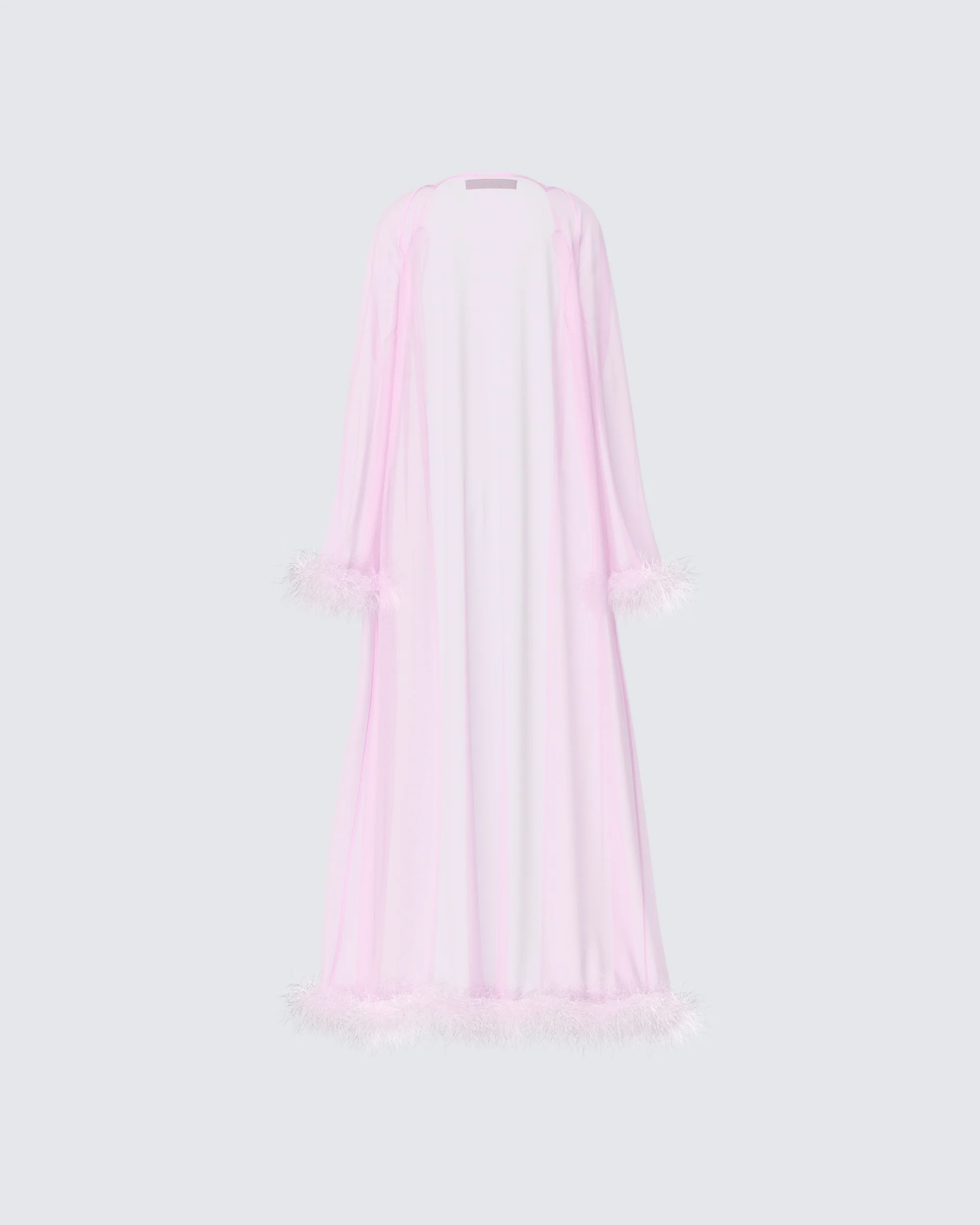Maris Pink Feather Trim Robe - Image 3