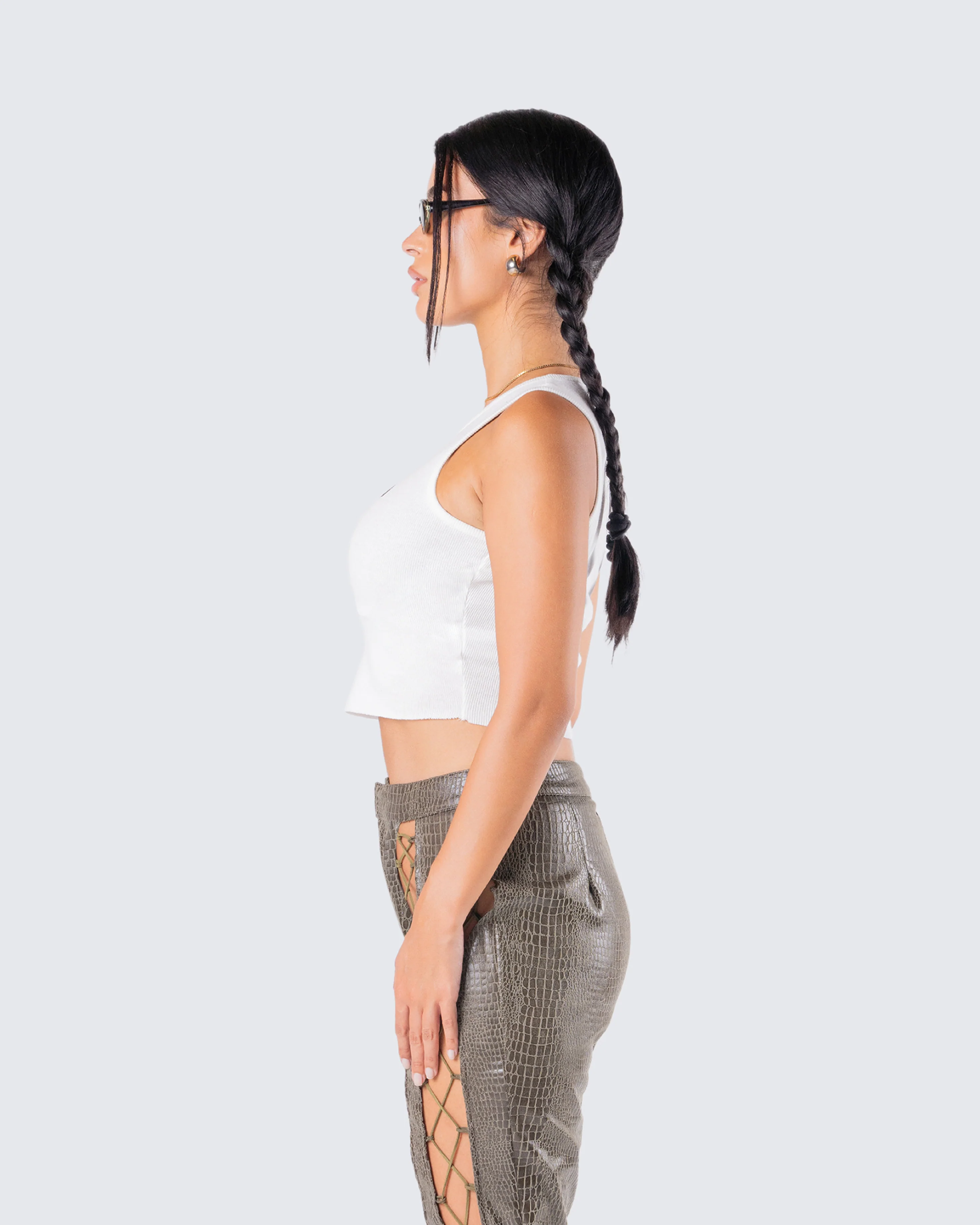 Marlow White Graphic Tank Top - Image 6