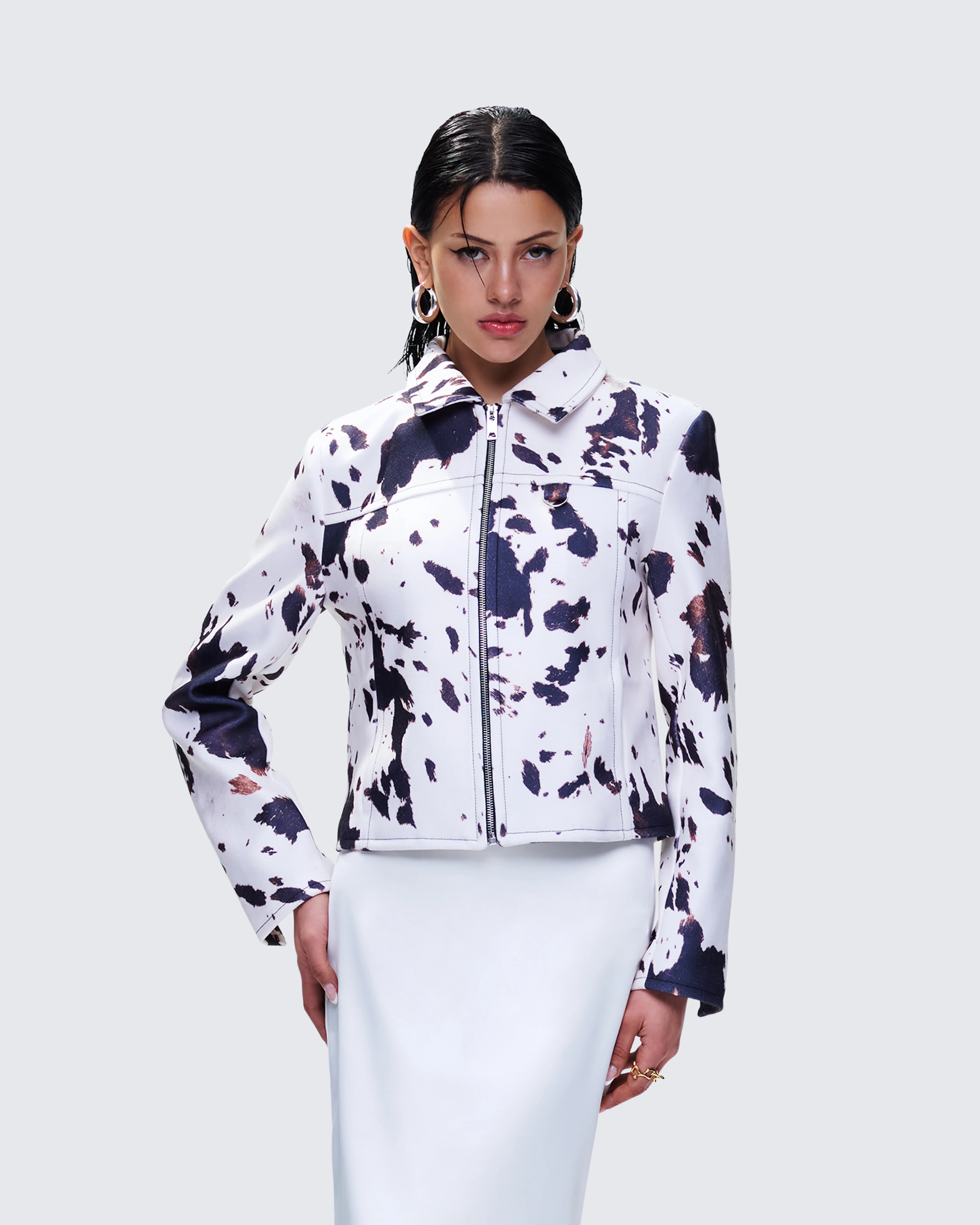 Marnie Multi Vegan Cowhide Jacket - Image 3