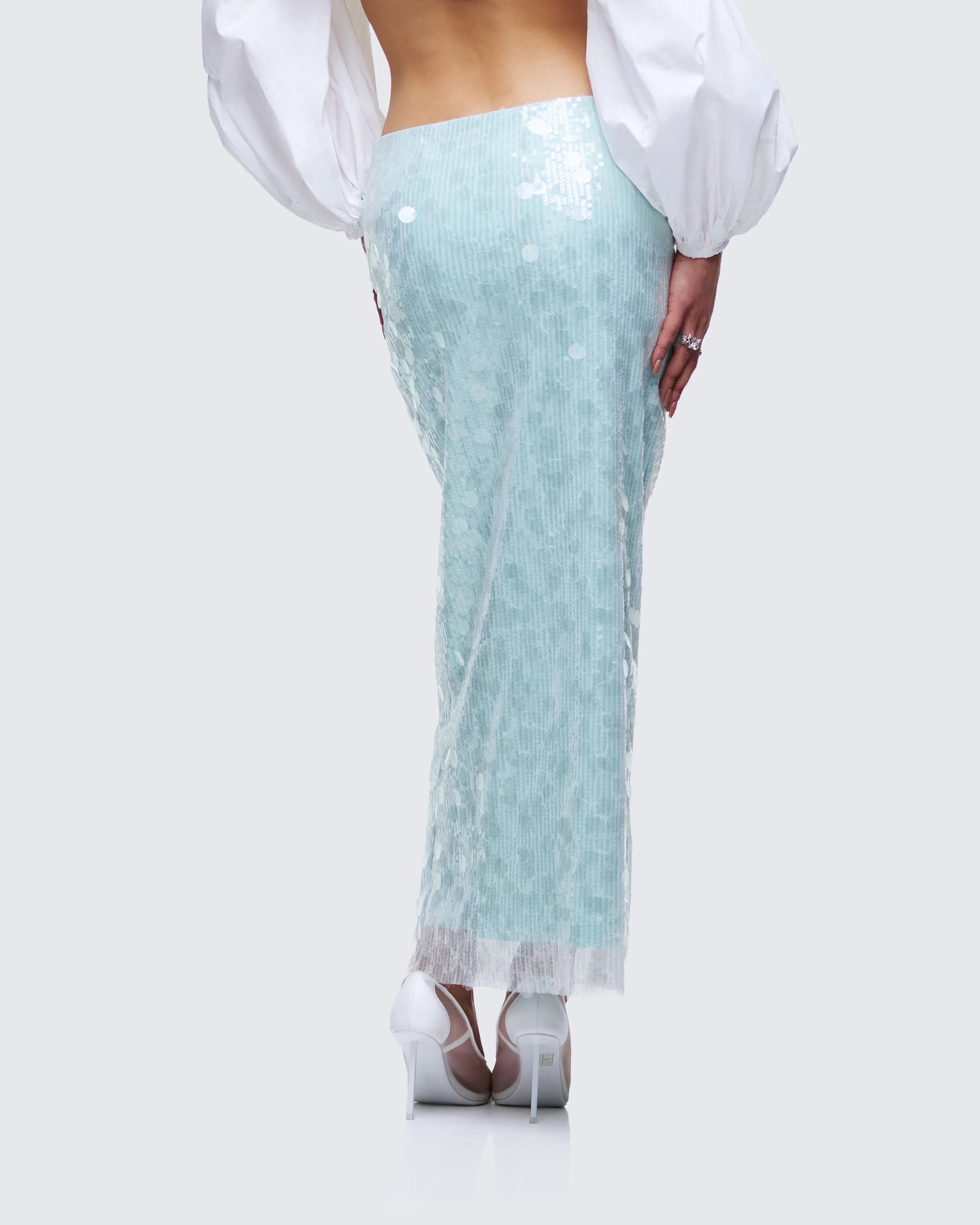 Marta Green Sequin Maxi Skirt - Image 4