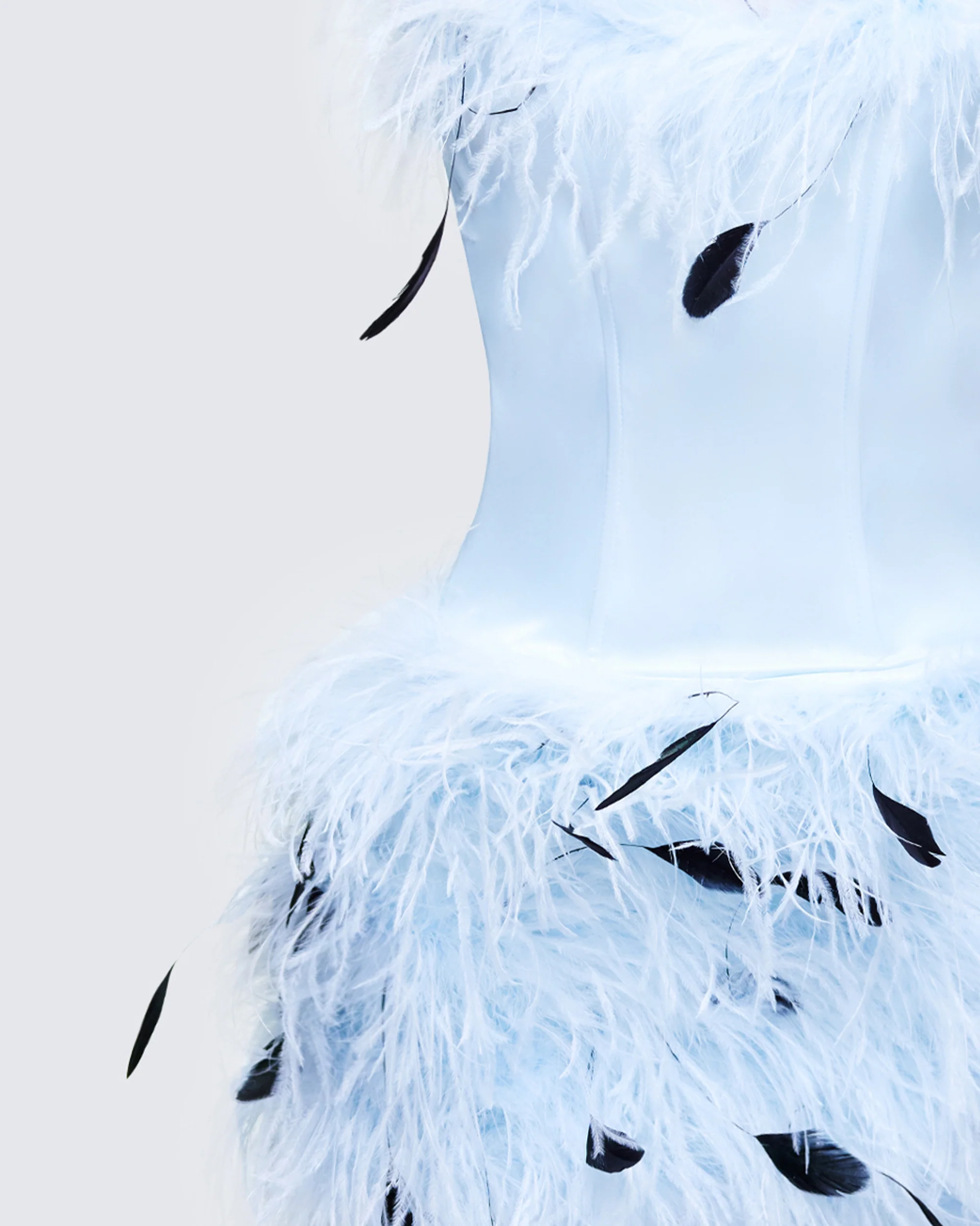 Meadow Blue Feather Backless Mini Dress - Image 6