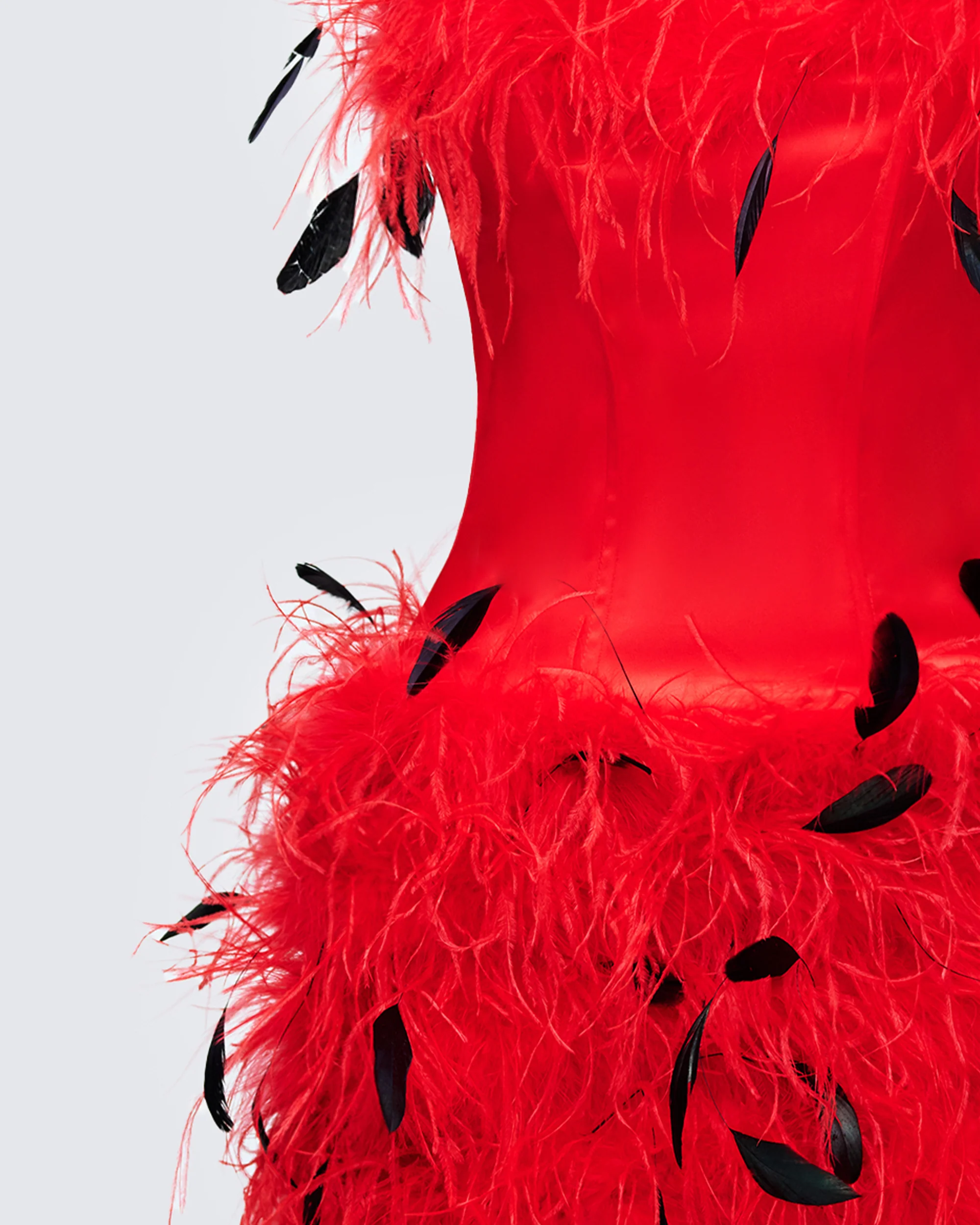 Meadow Red Feather Backless Mini Dress - Image 6