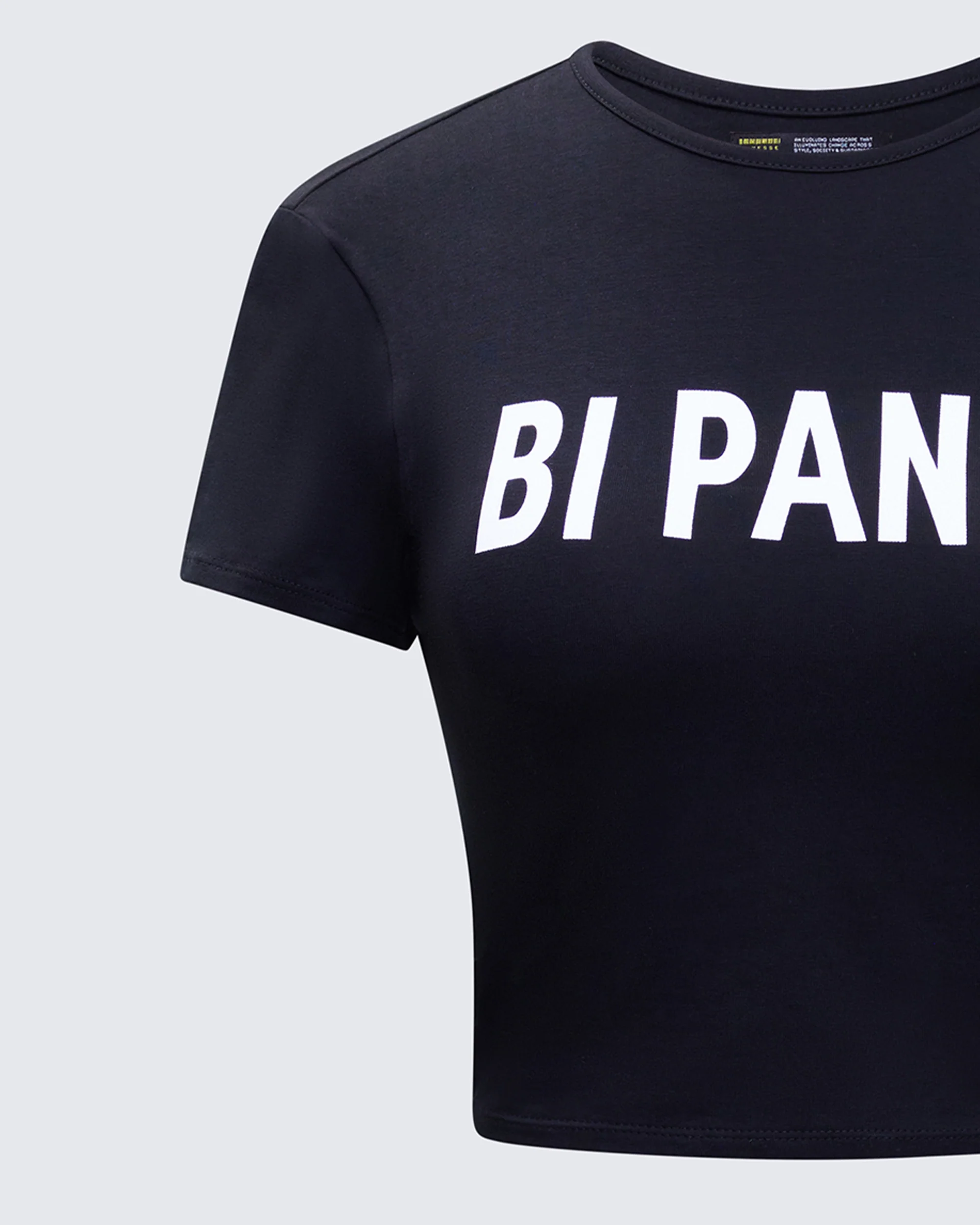 Meera Black Slogan Baby Tee - Image 6
