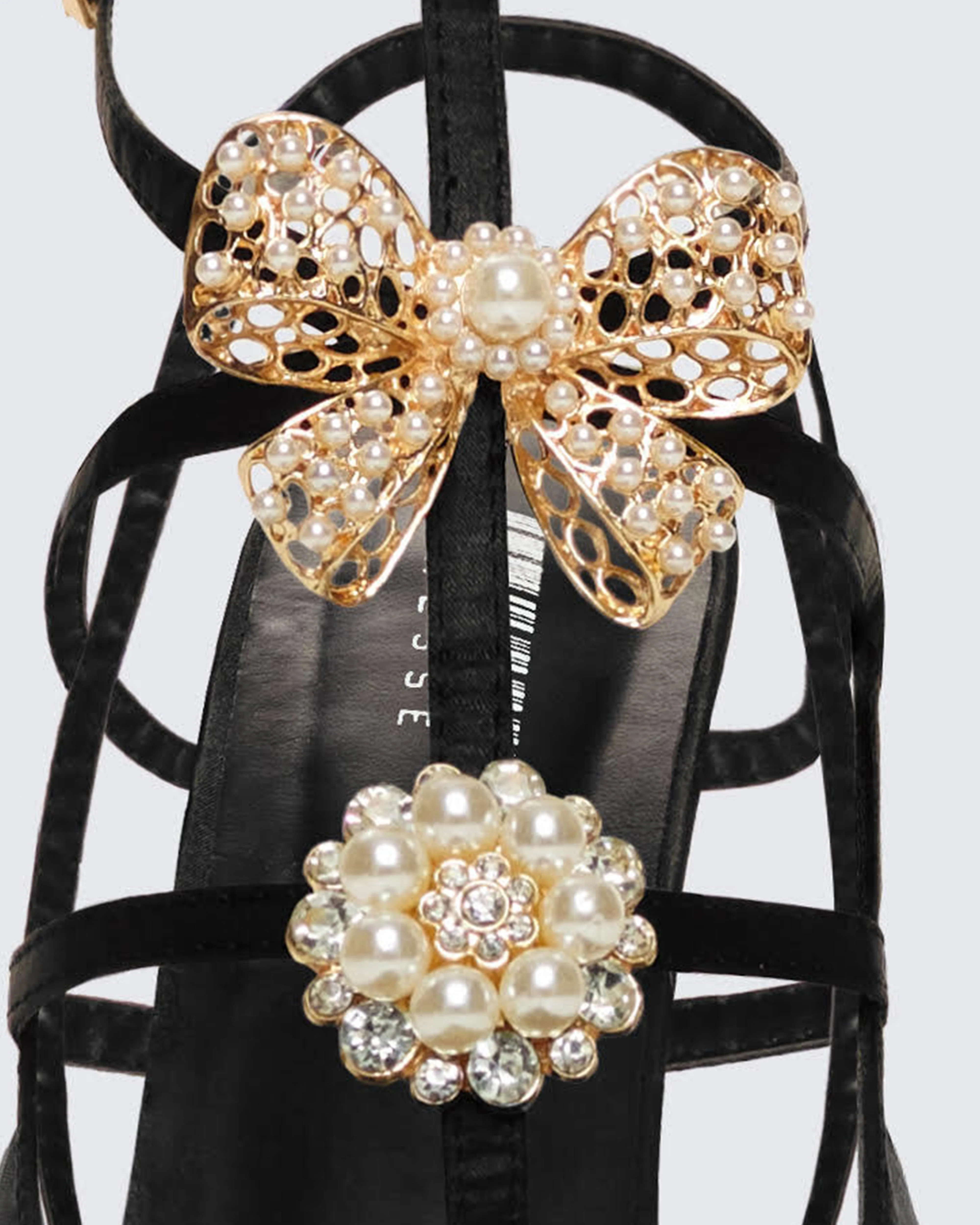 Melba Black Jewel Bow Pumps - Image 3