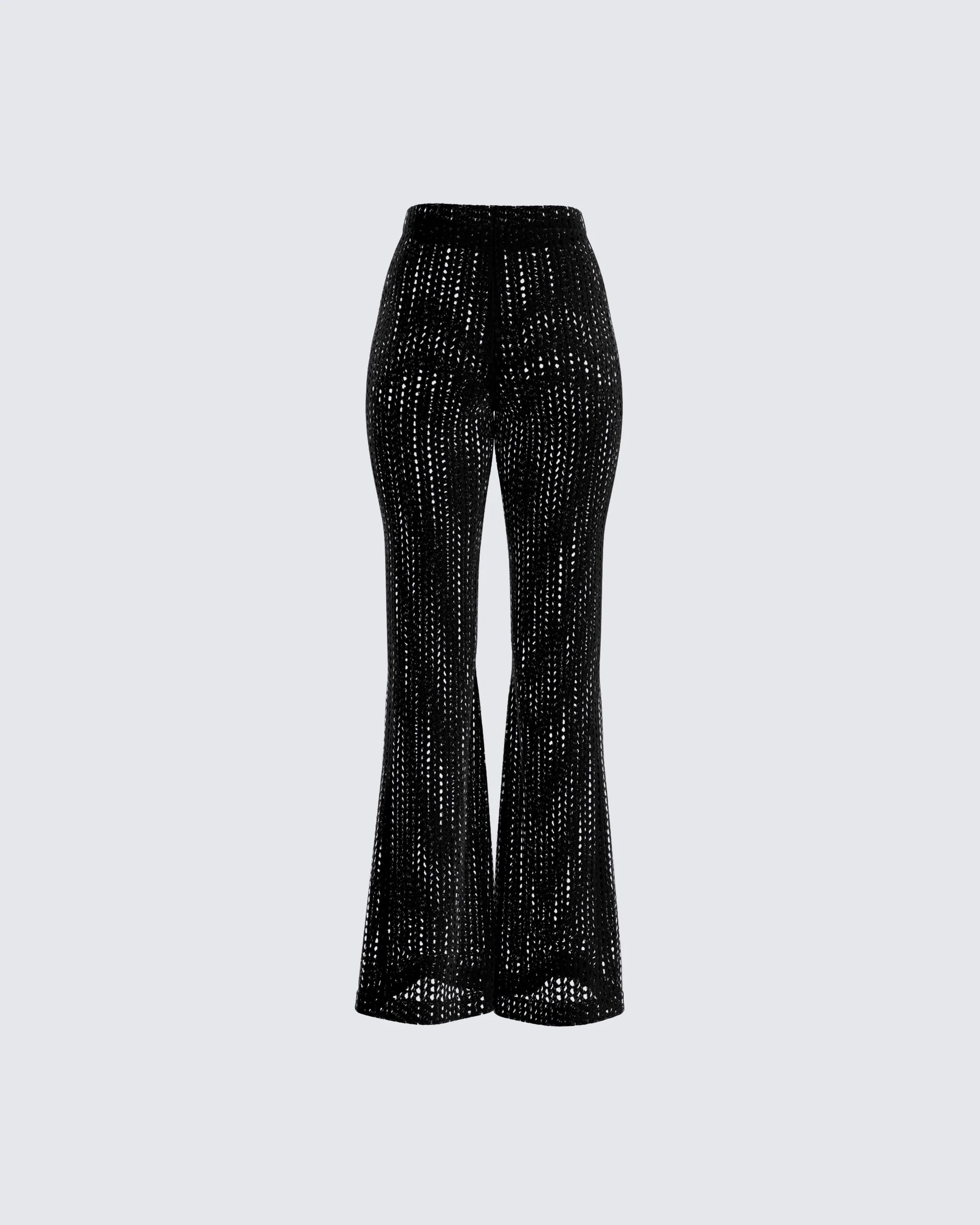Melissa Black Crochet Pant - Image 3