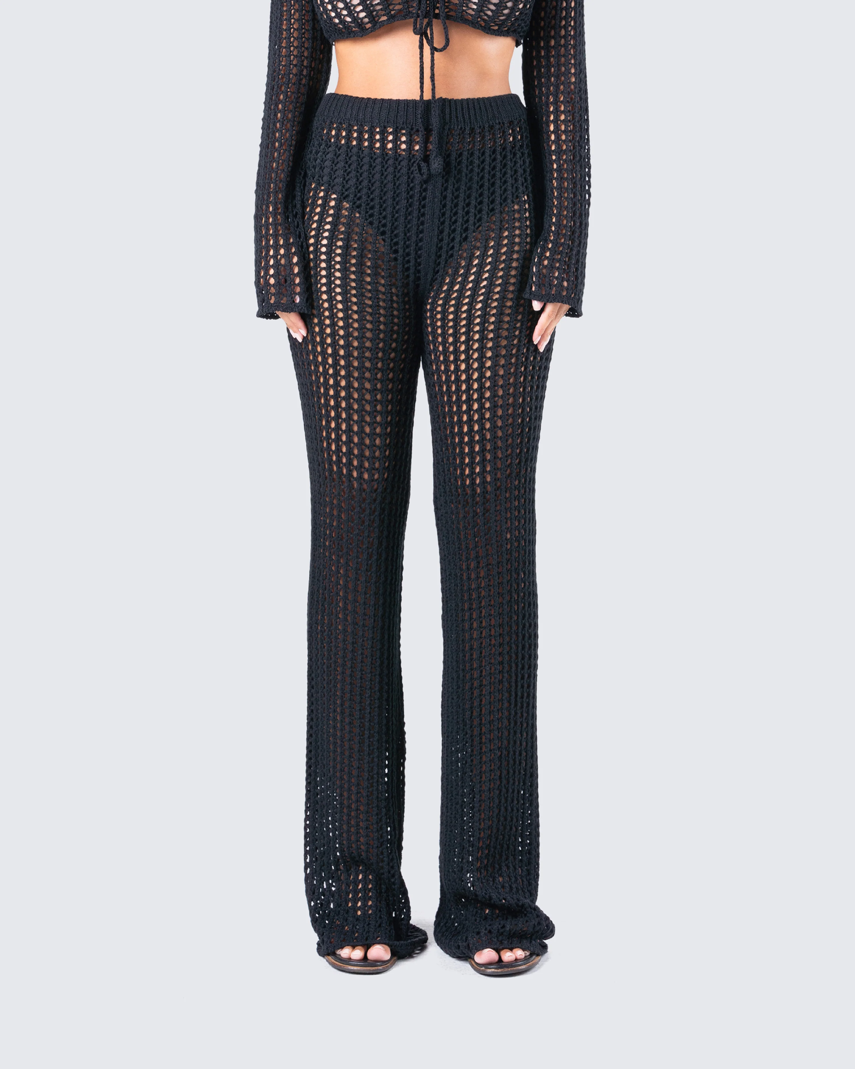 Melissa Black Crochet Pant - Image 4