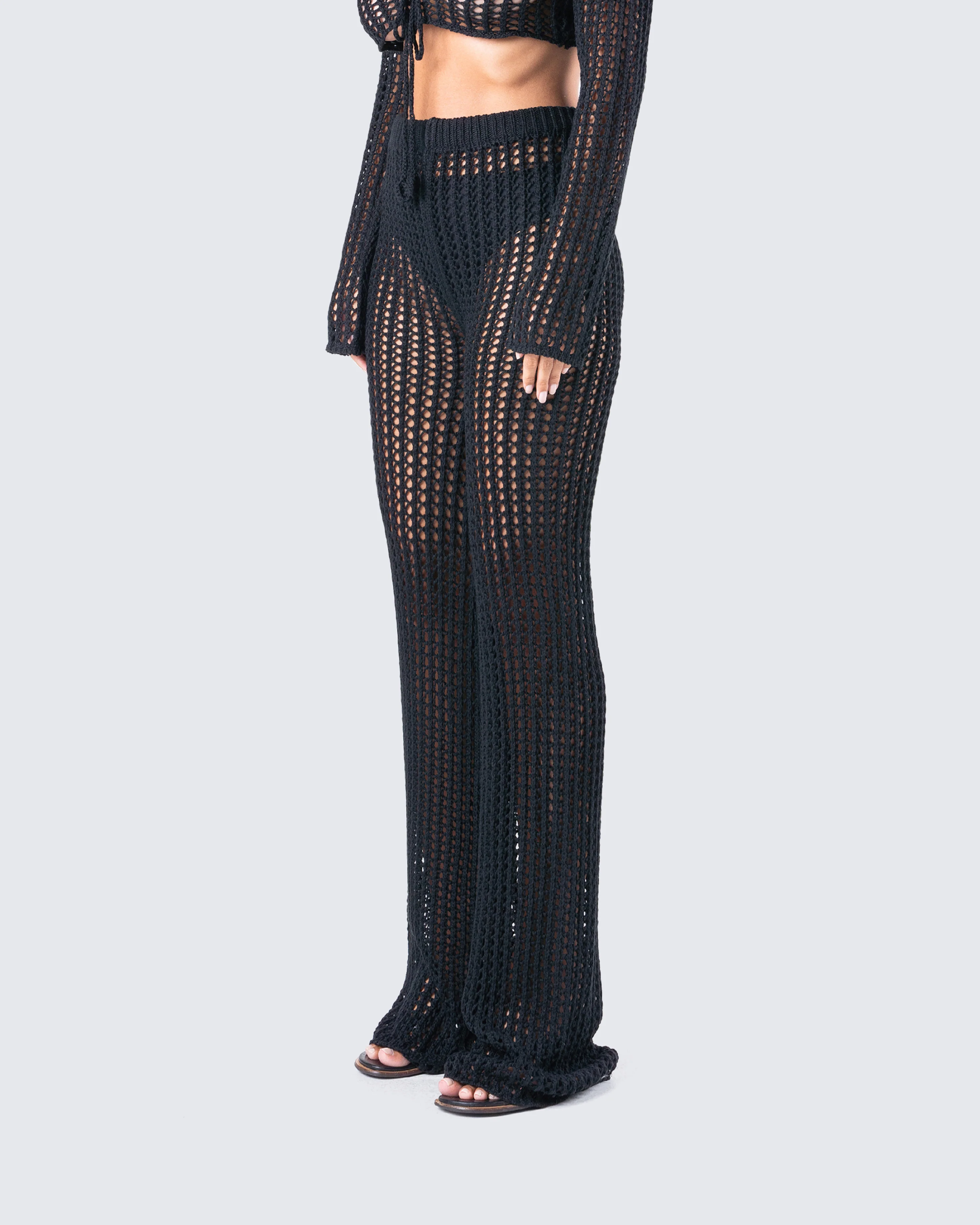 Melissa Black Crochet Pant - Image 5