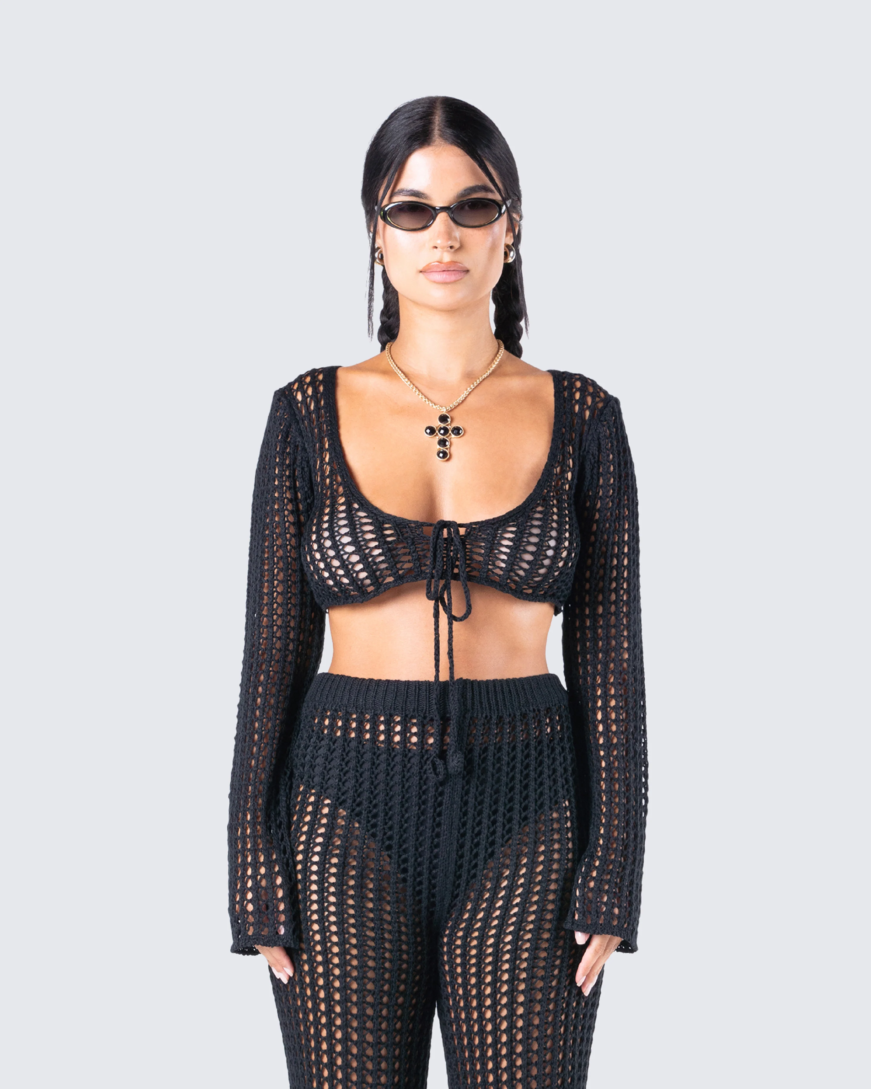 Melissa Black Crochet Top - Image 4
