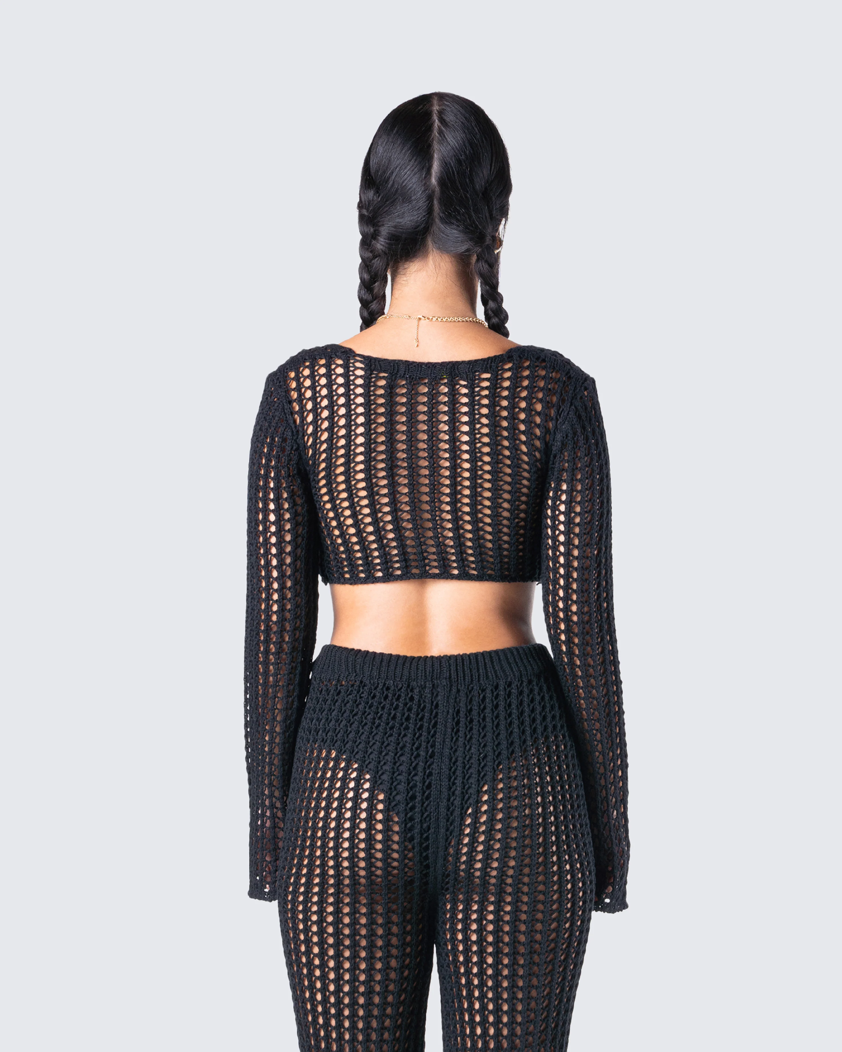 Melissa Black Crochet Top - Image 7