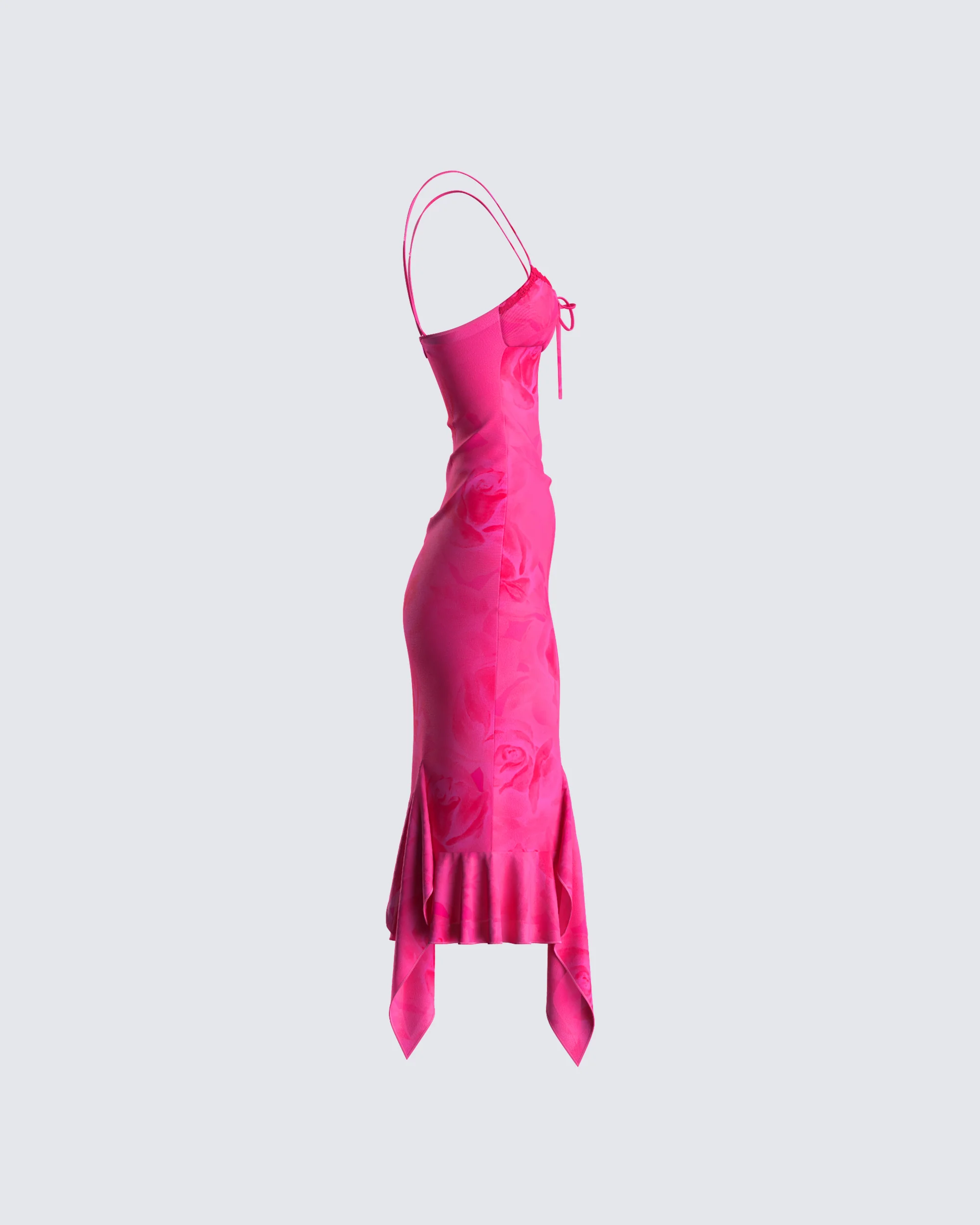 Micah Pink Flower Print Midi Dress - Image 2