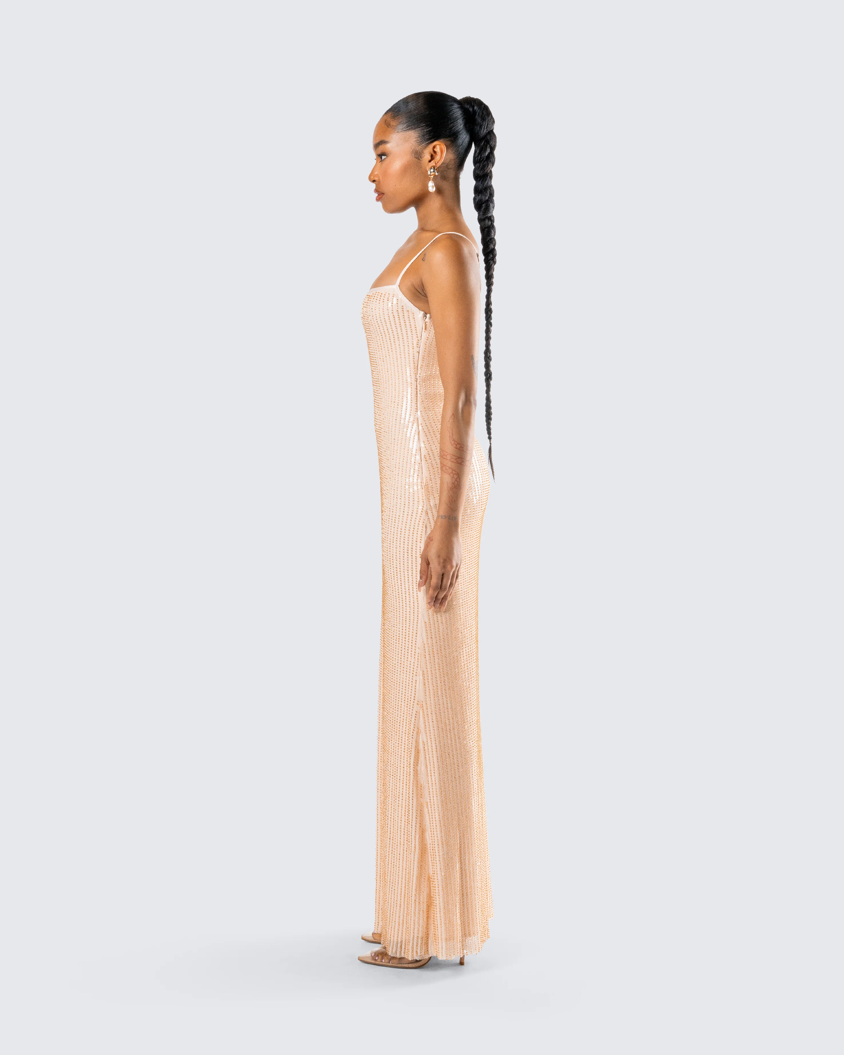 Michal Gold Sequin Maxi Dress - Image 6