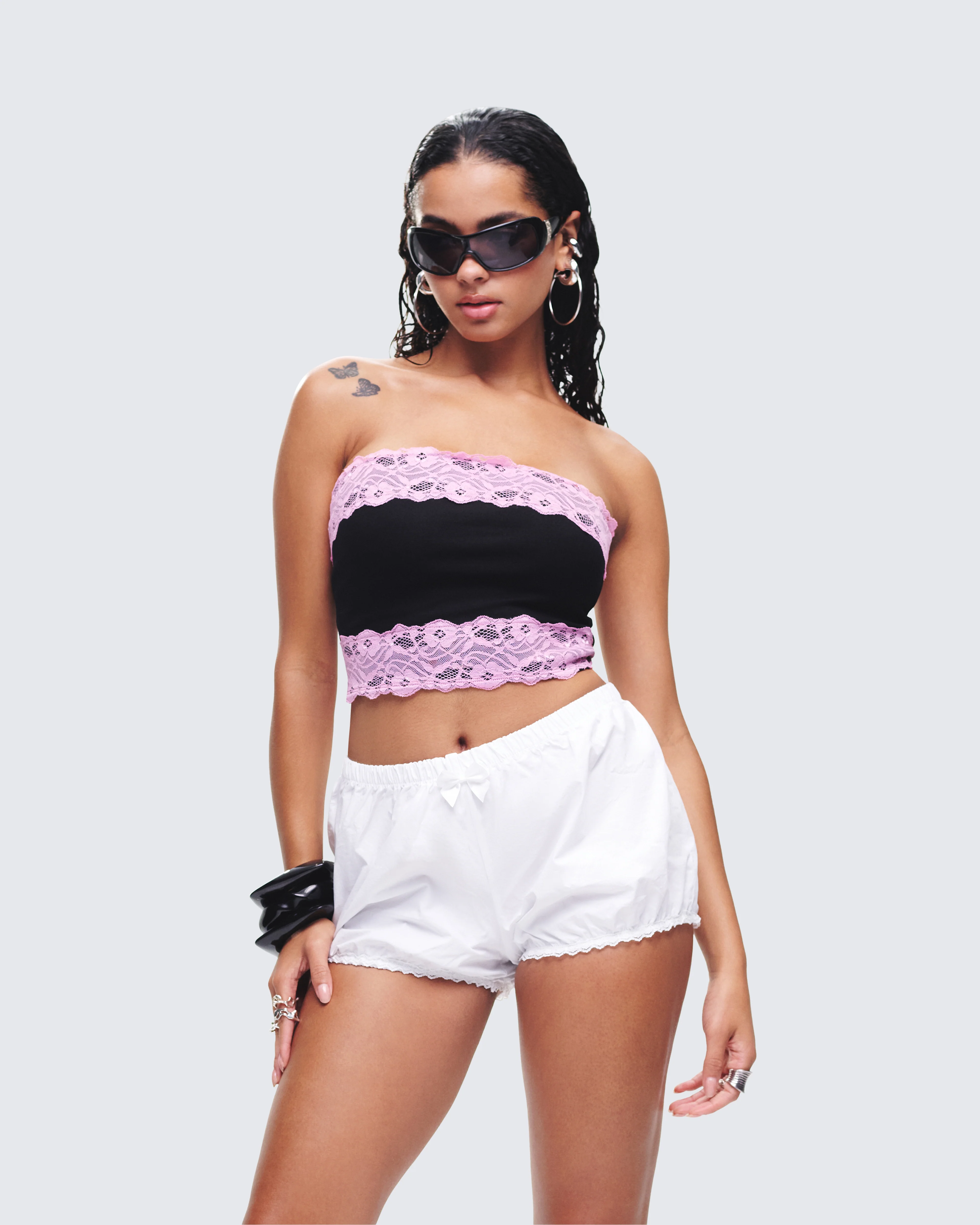 Michele Black Lace Trim Top - Image 8