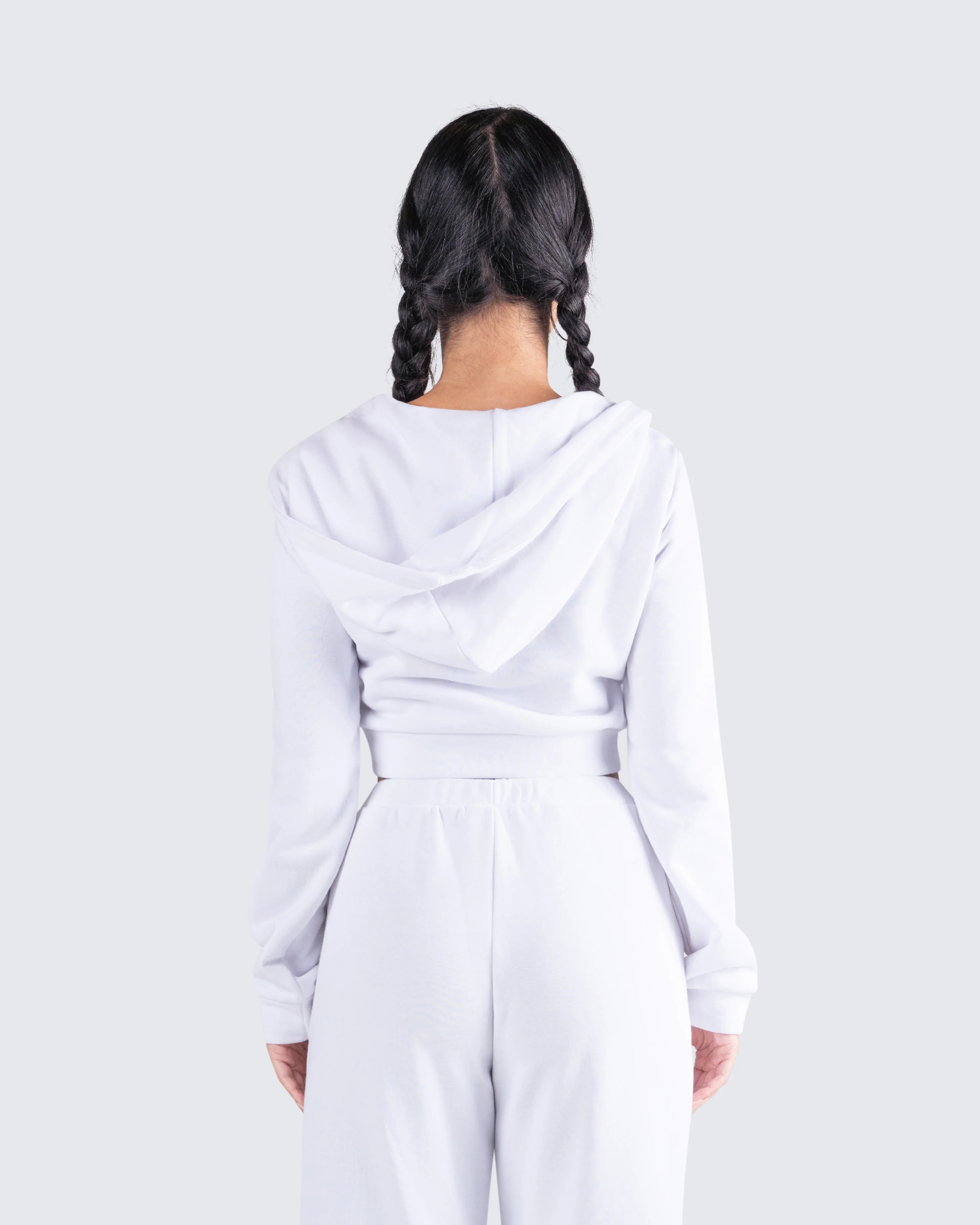 Miles White Zip Up Hoodie - Image 7