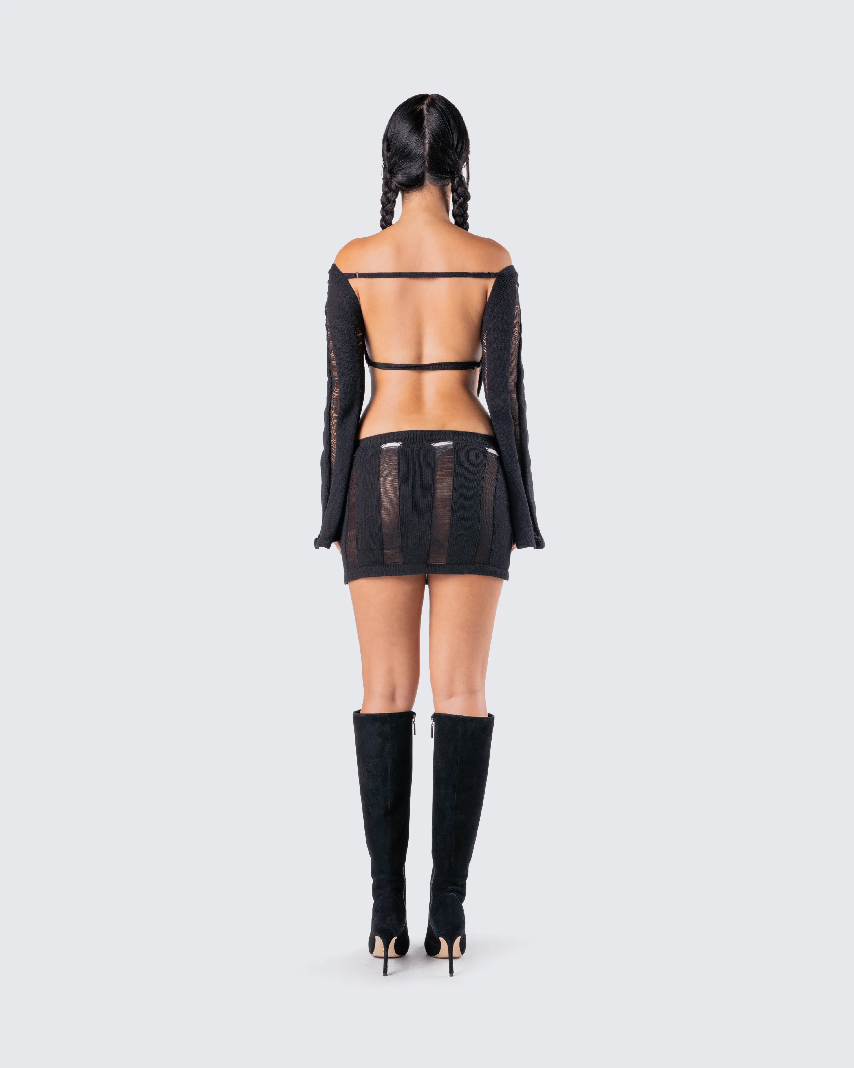 Mindy Black Mini Dress - Image 7