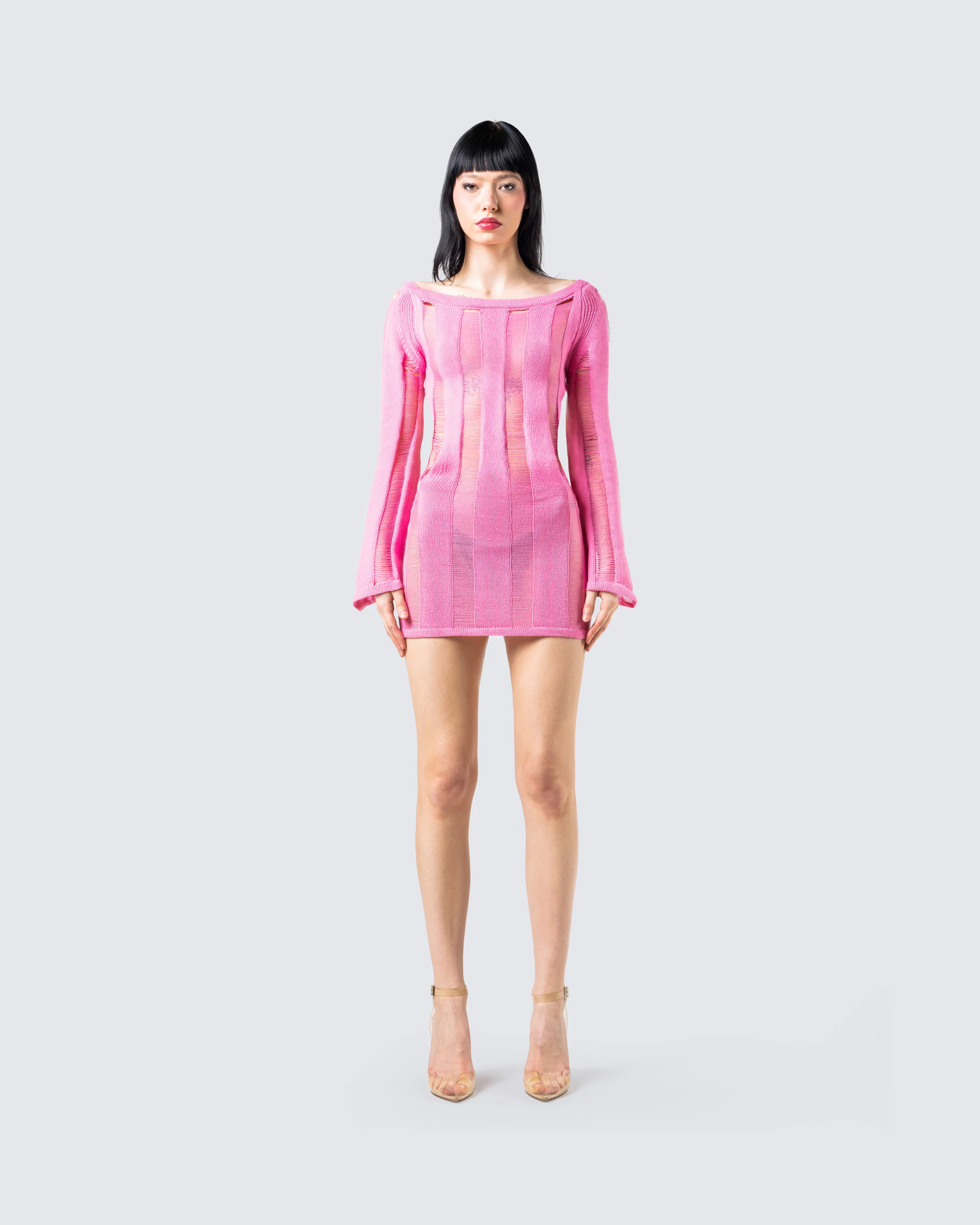 Mindy Pink Mini Dress - Image 4
