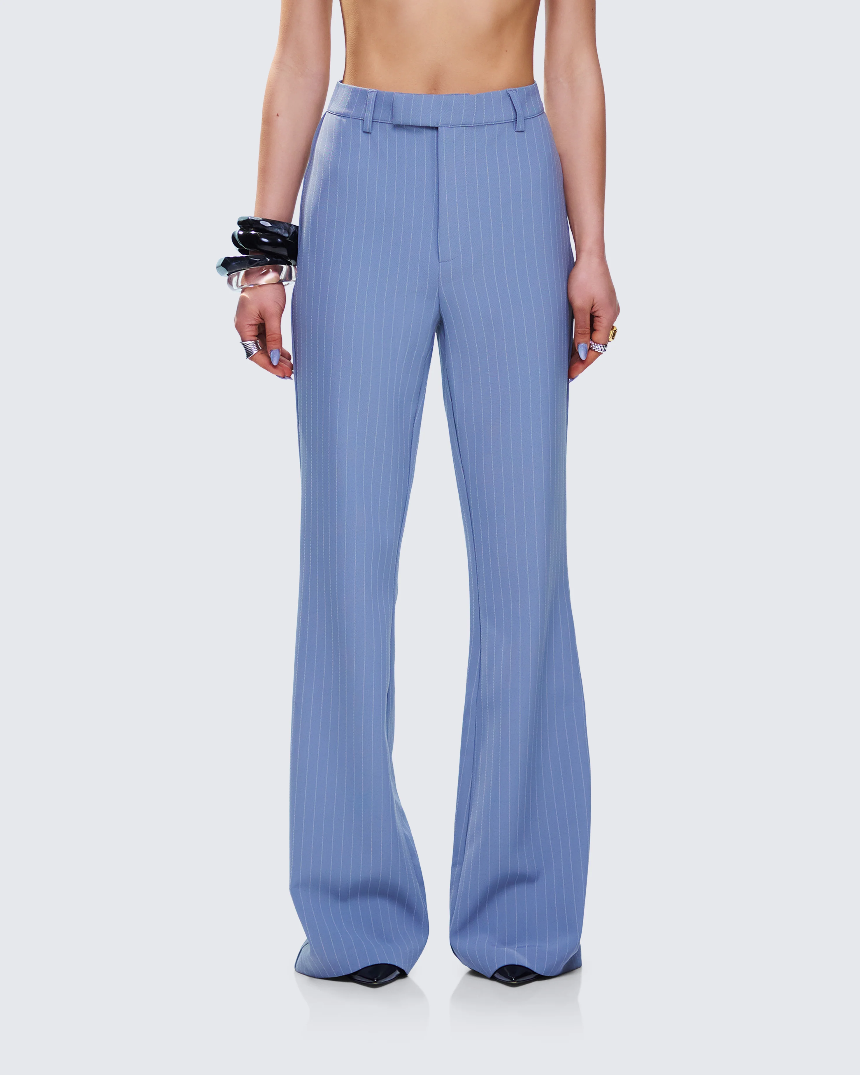 Miren Grey Pinstripe Trouser Pant - Image 4