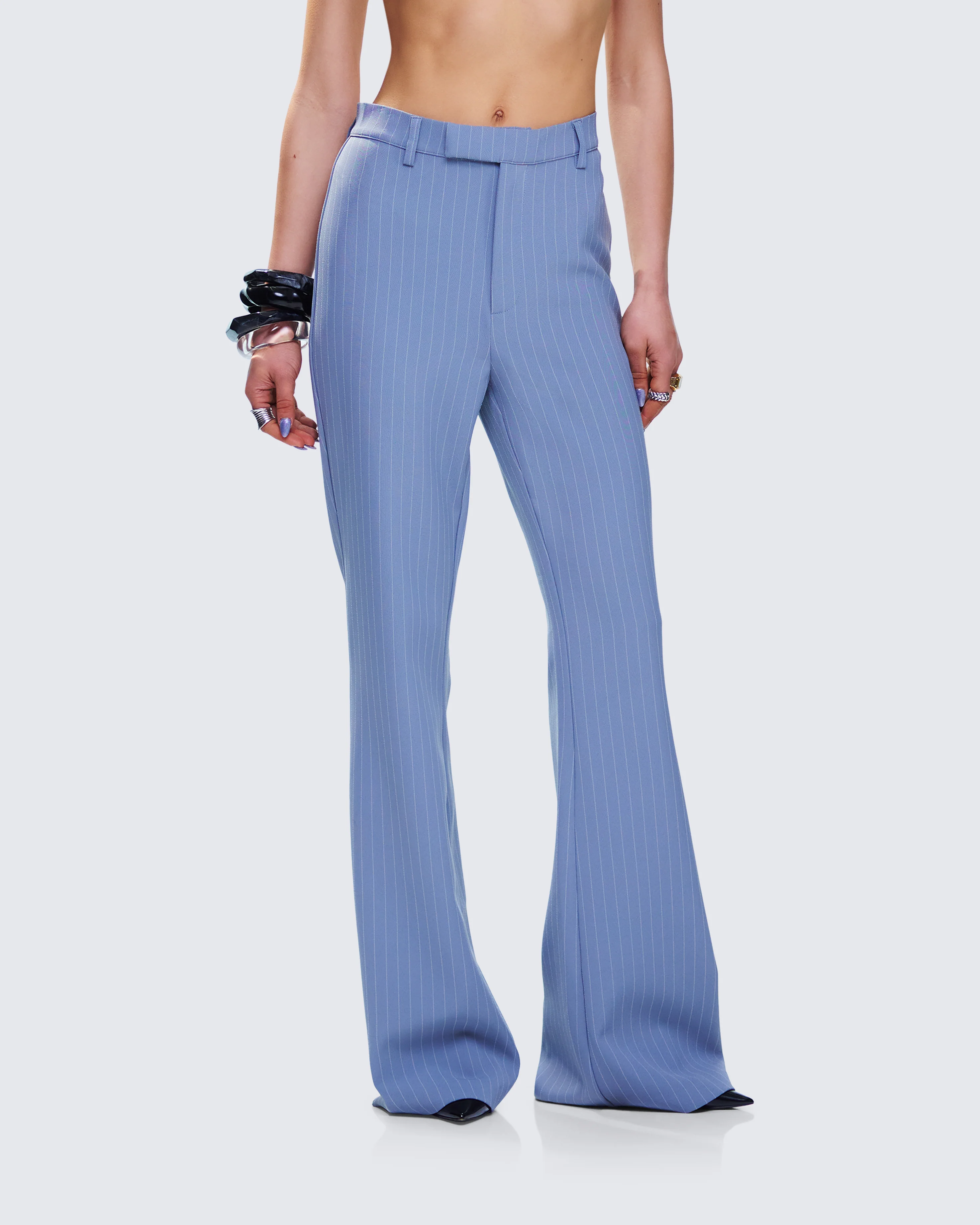 Miren Grey Pinstripe Trouser Pant - Image 5
