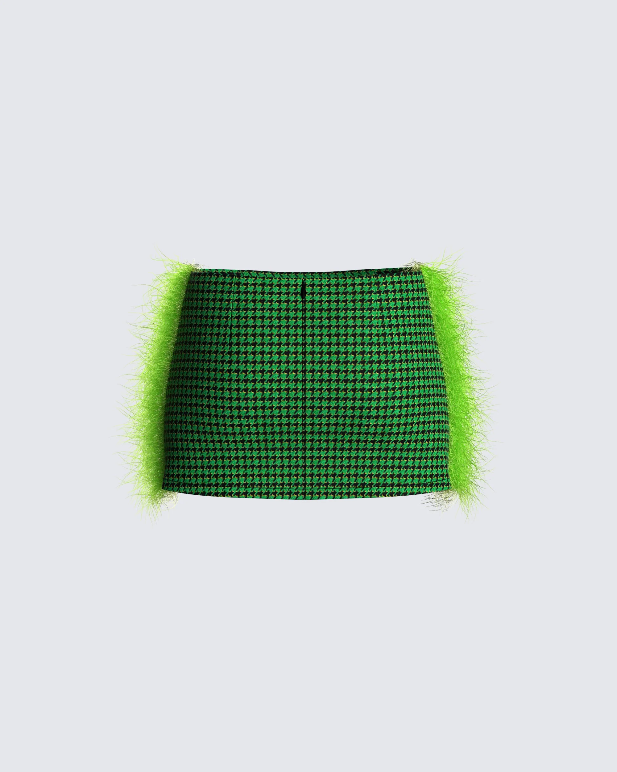 Misty Green Houndstooth Skirt - Image 3