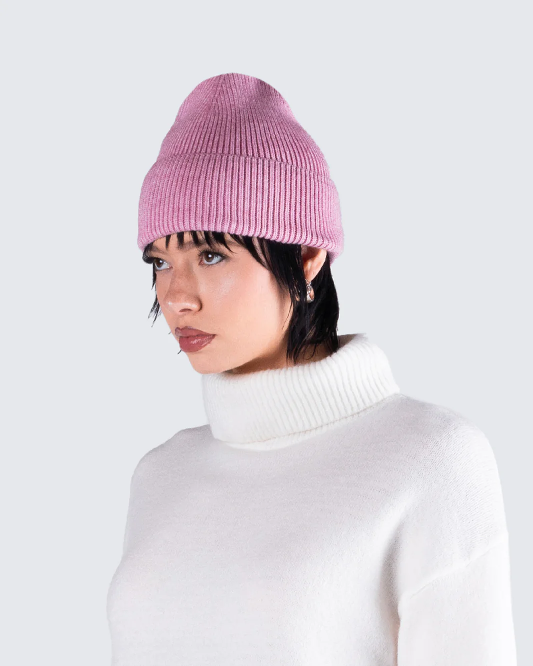 Molly Pink Ribbed Beanie - Image 5