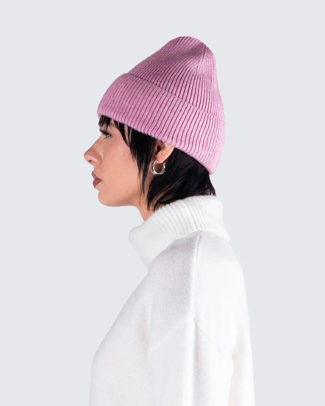 Molly Pink Ribbed Beanie - Image 6