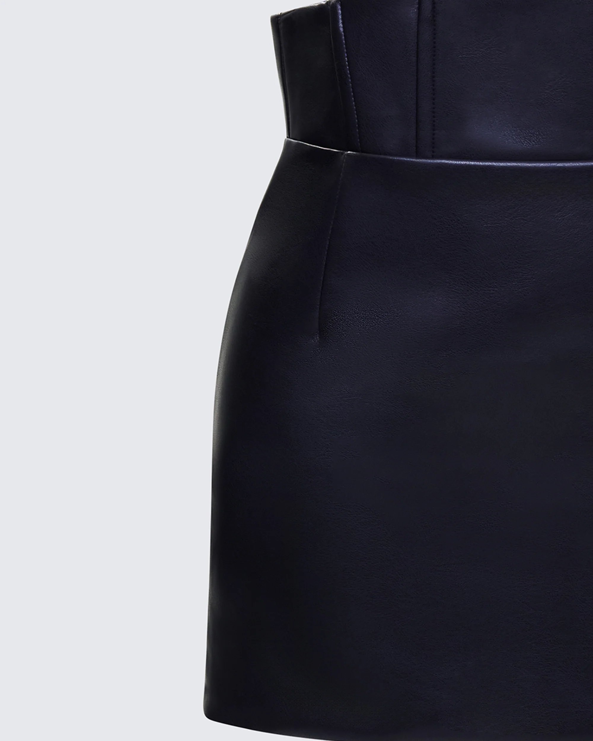 Monica Black Vegan Leather Skirt - Image 6