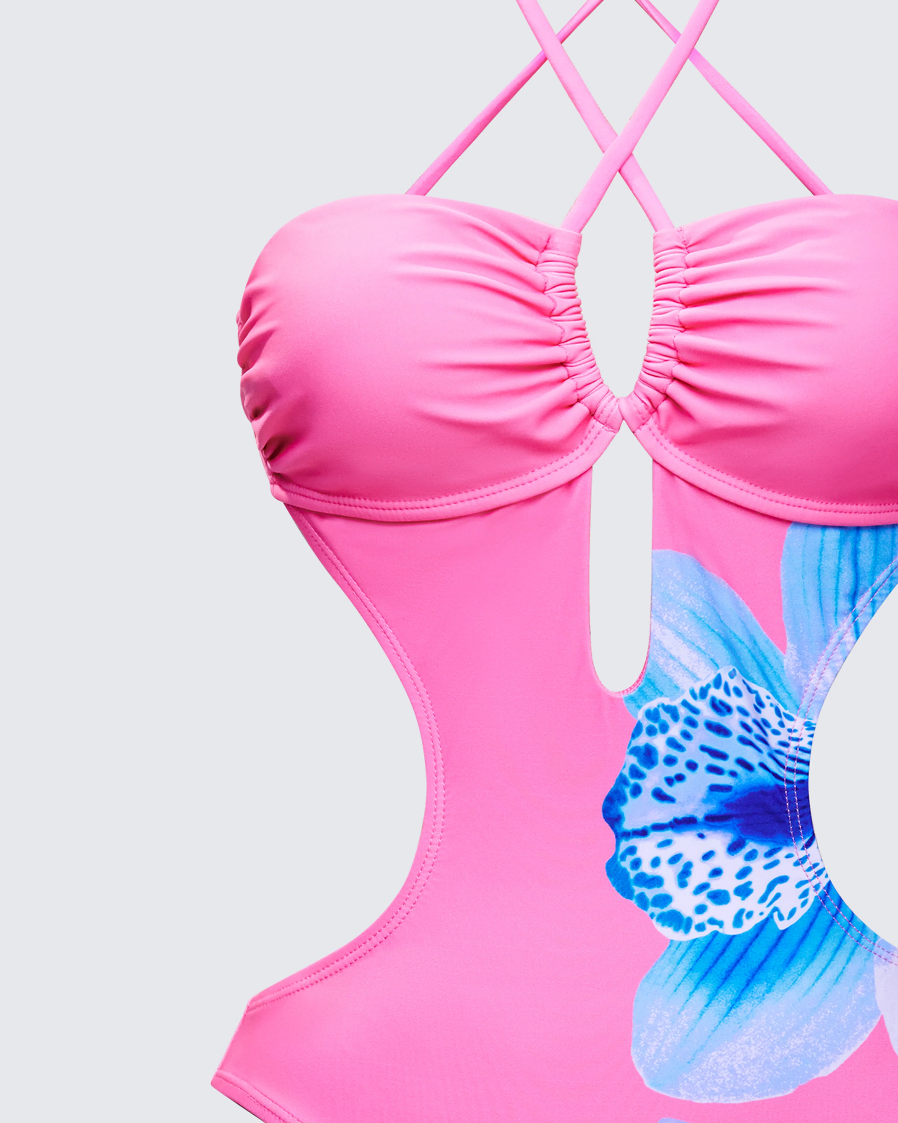 Murina Pink Flower Cutout Swimsuit - Image 6