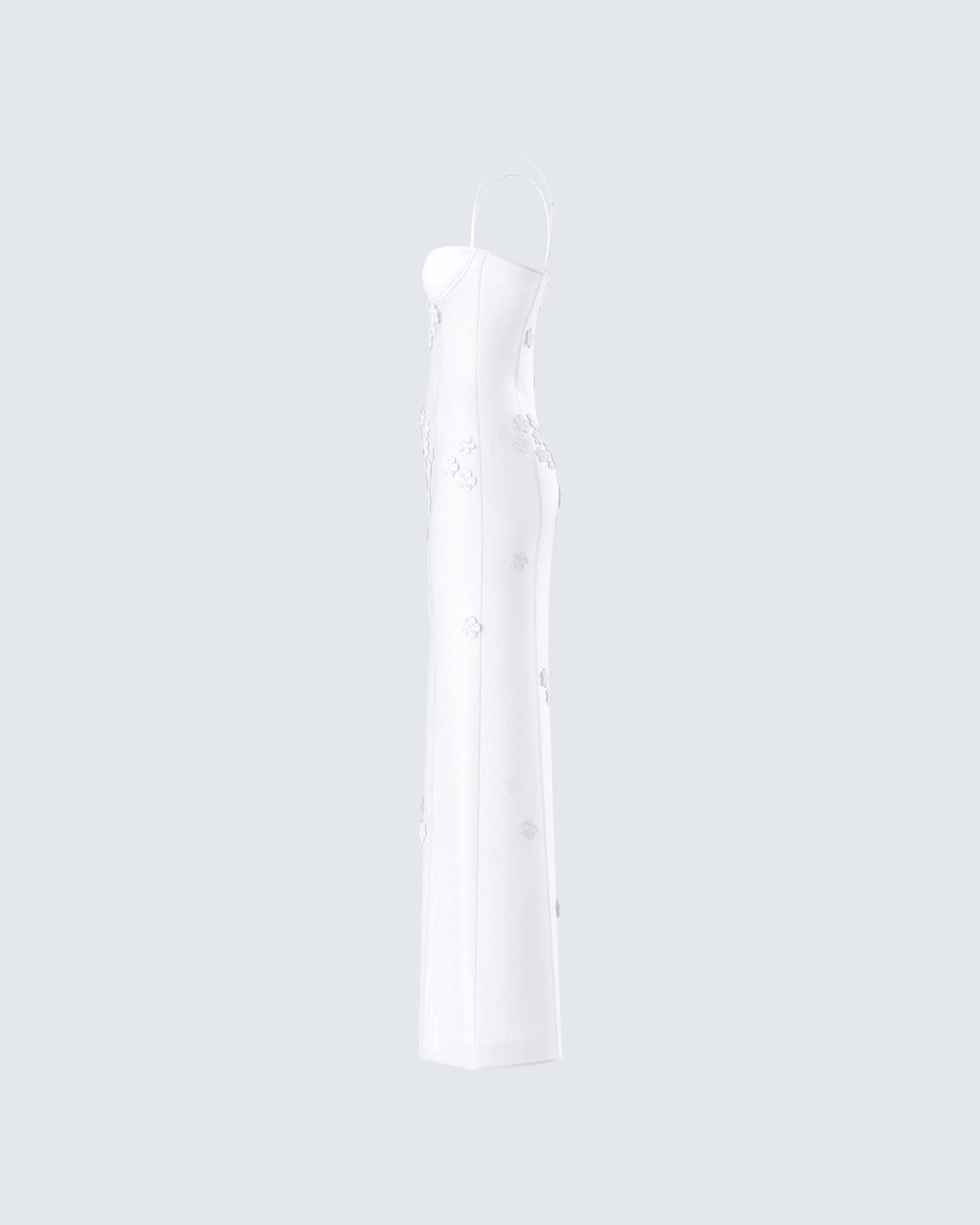 Myla White Floral Mesh Maxi Dress - Image 2