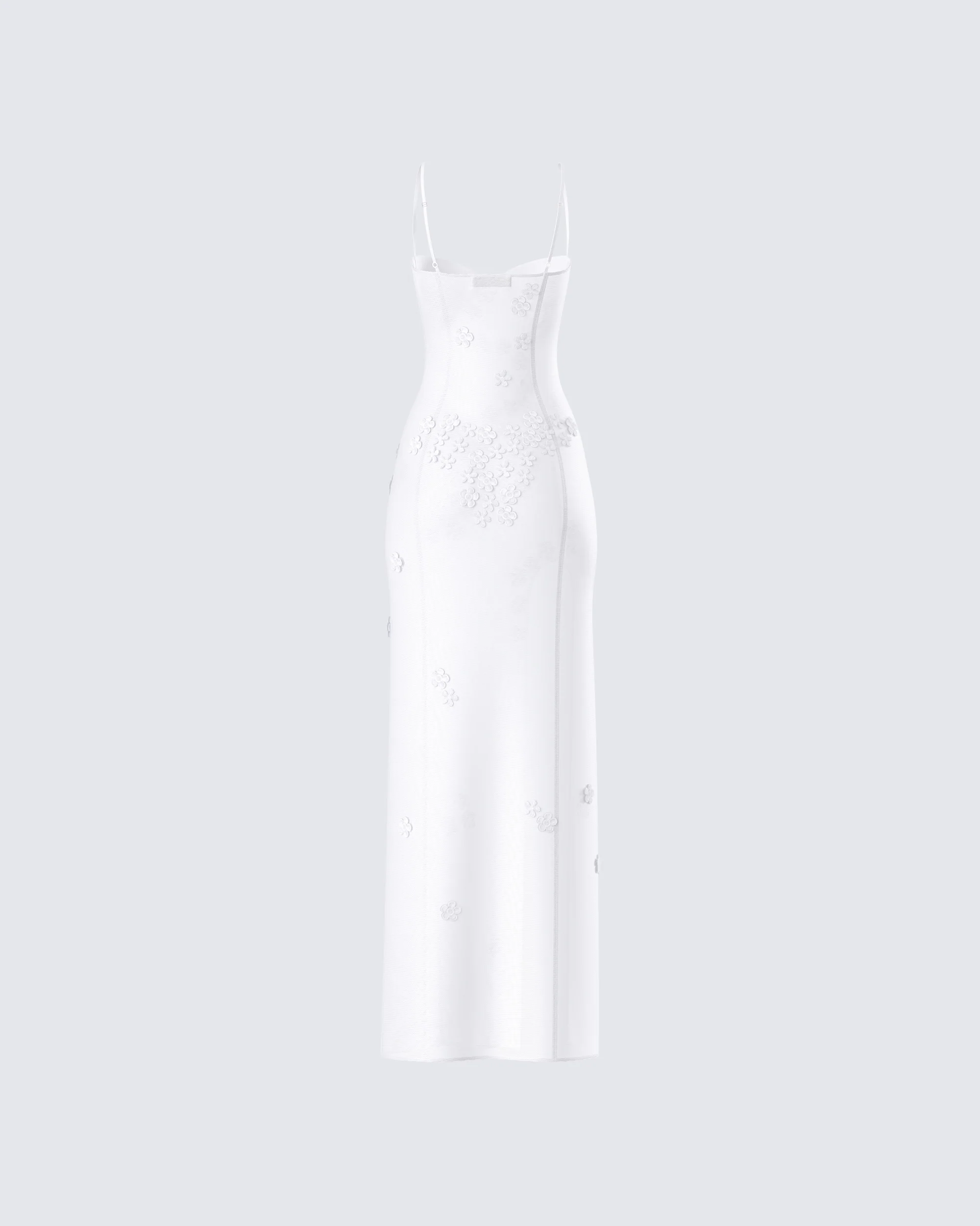 Myla White Floral Mesh Maxi Dress - Image 3