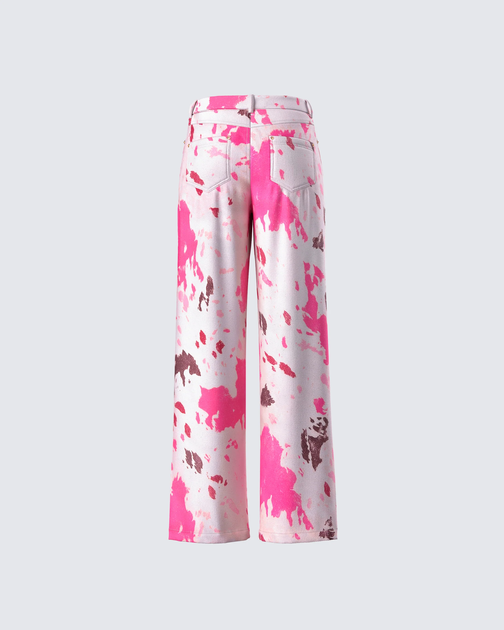 Nadezhda Multi Pink Denim Rivet Detail Pant - Image 3