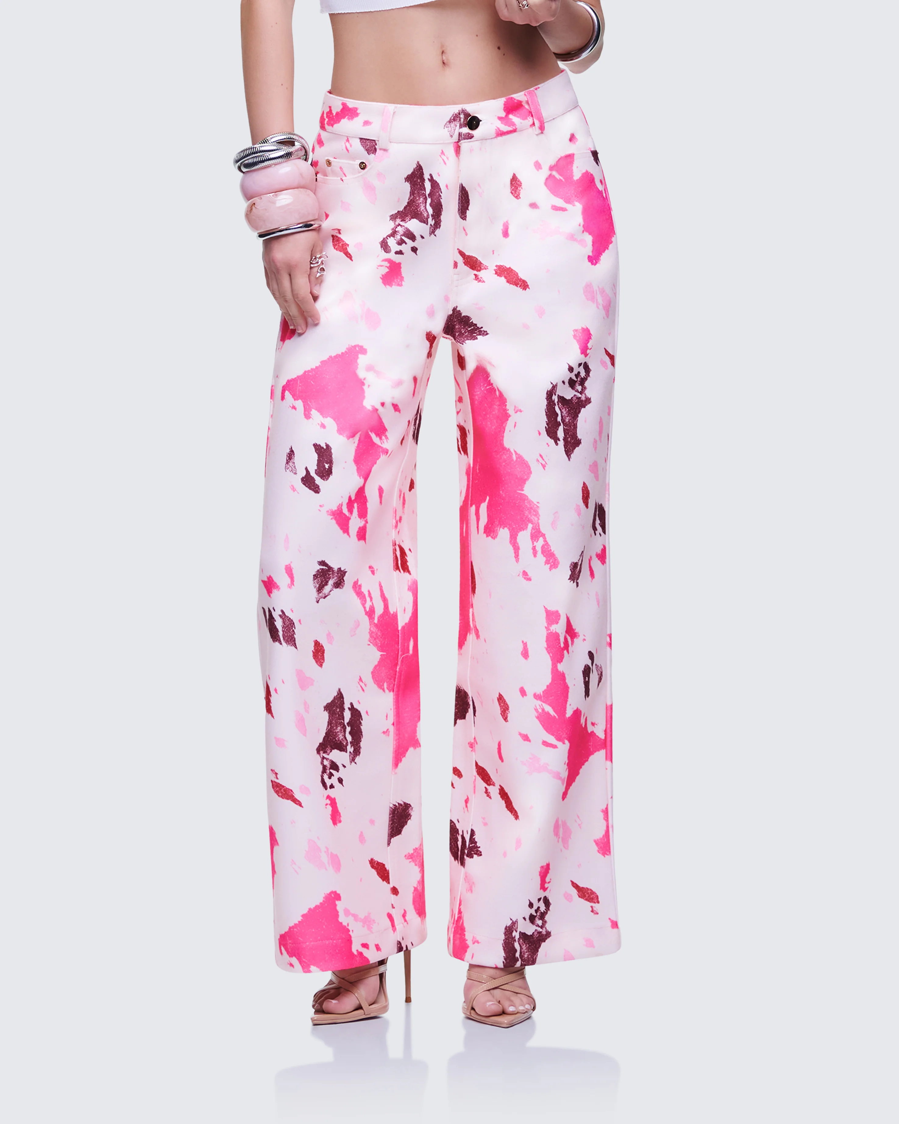 Nadezhda Multi Pink Denim Rivet Detail Pant - Image 5