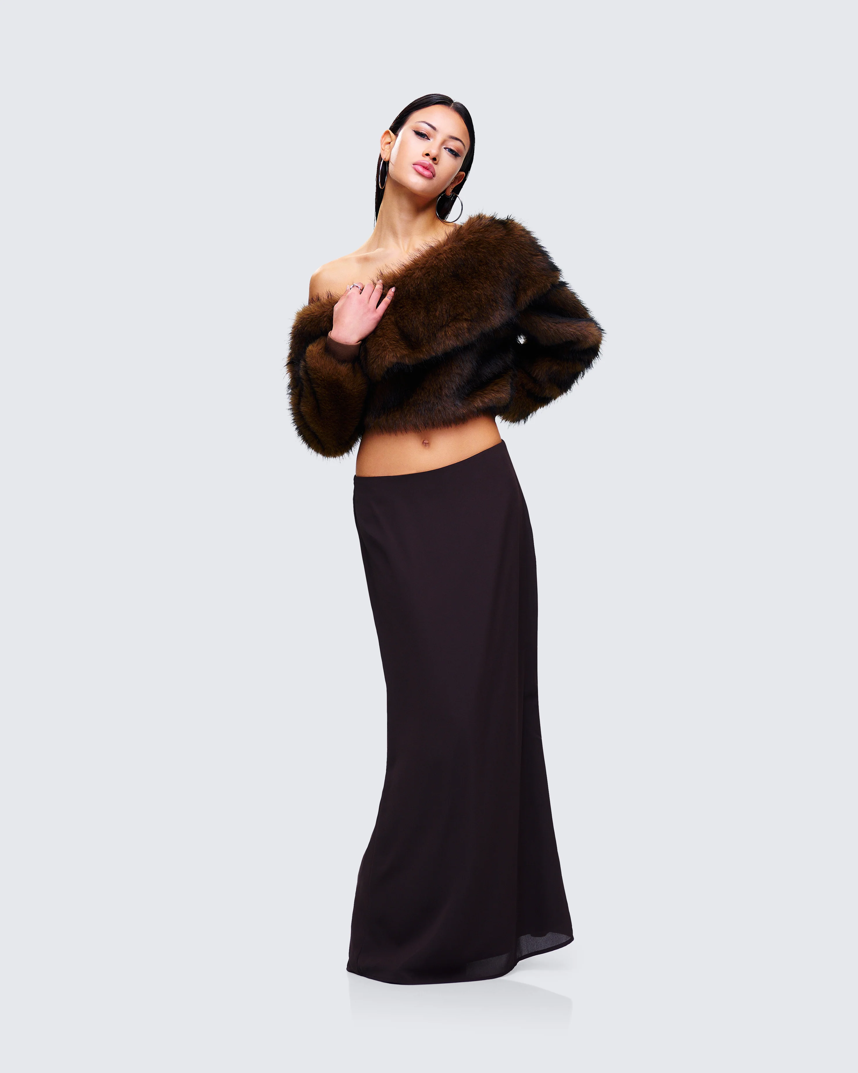 Nadi Brown Maxi Skirt - Image 6