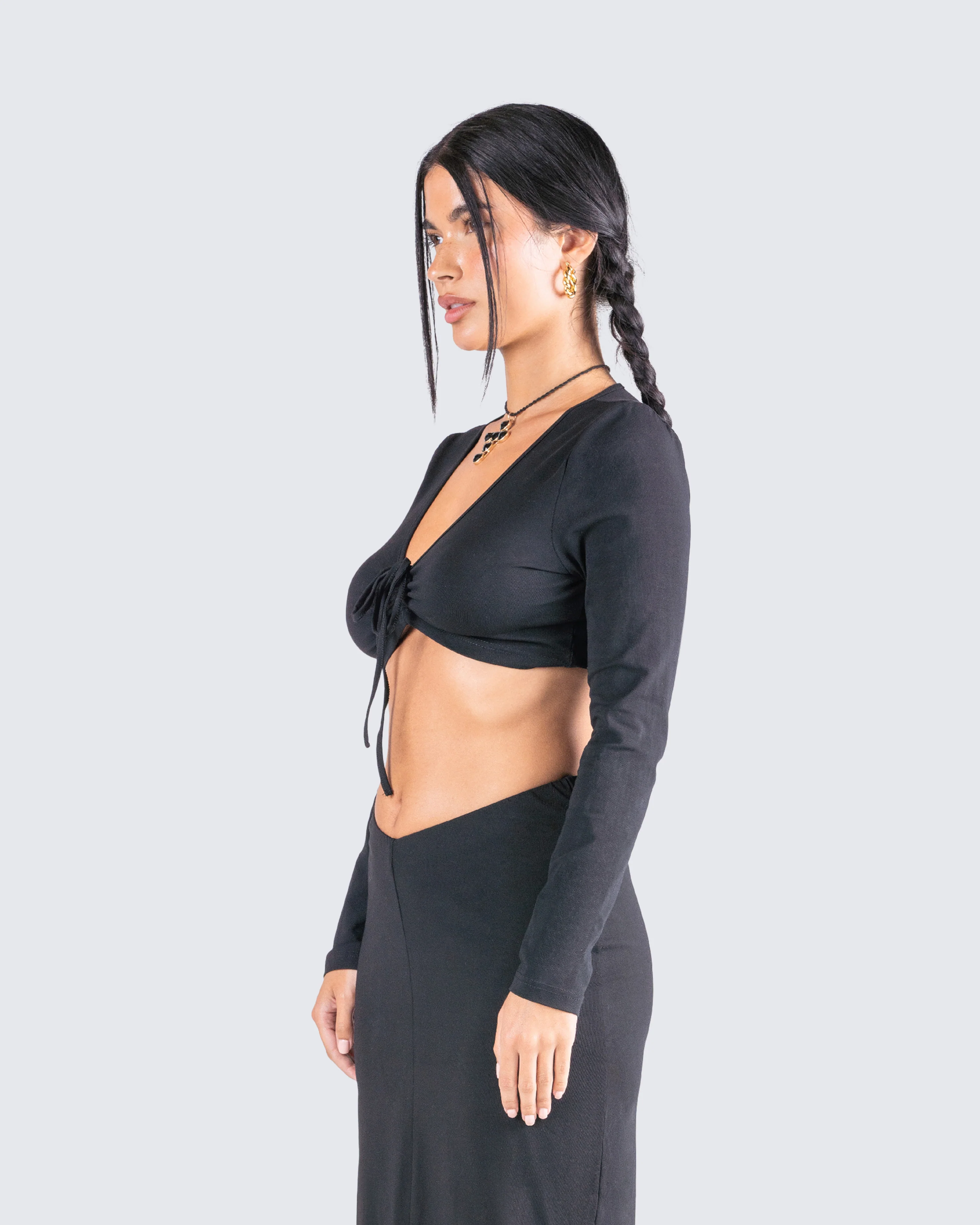 Nadia Black Jersey Top - Image 5